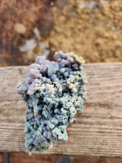 Rare Grape Agate Crystal Specimen: Bi-Color Purple & Green Chalcedony