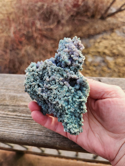 Rare Grape Agate Crystal Specimen: Bi-Color Purple & Green Chalcedony