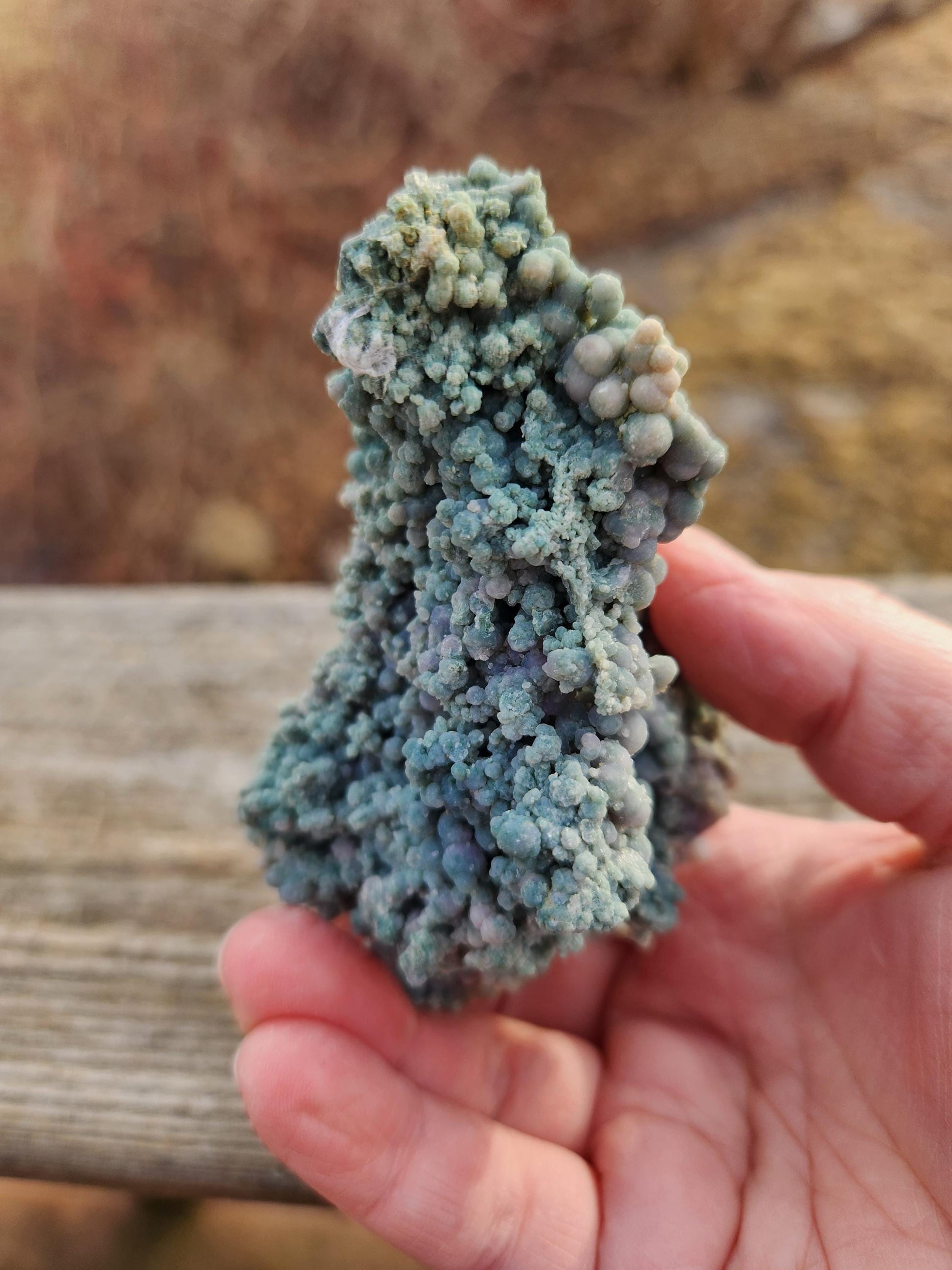 Rare Grape Agate Crystal Specimen: Bi-Color Purple & Green Chalcedony