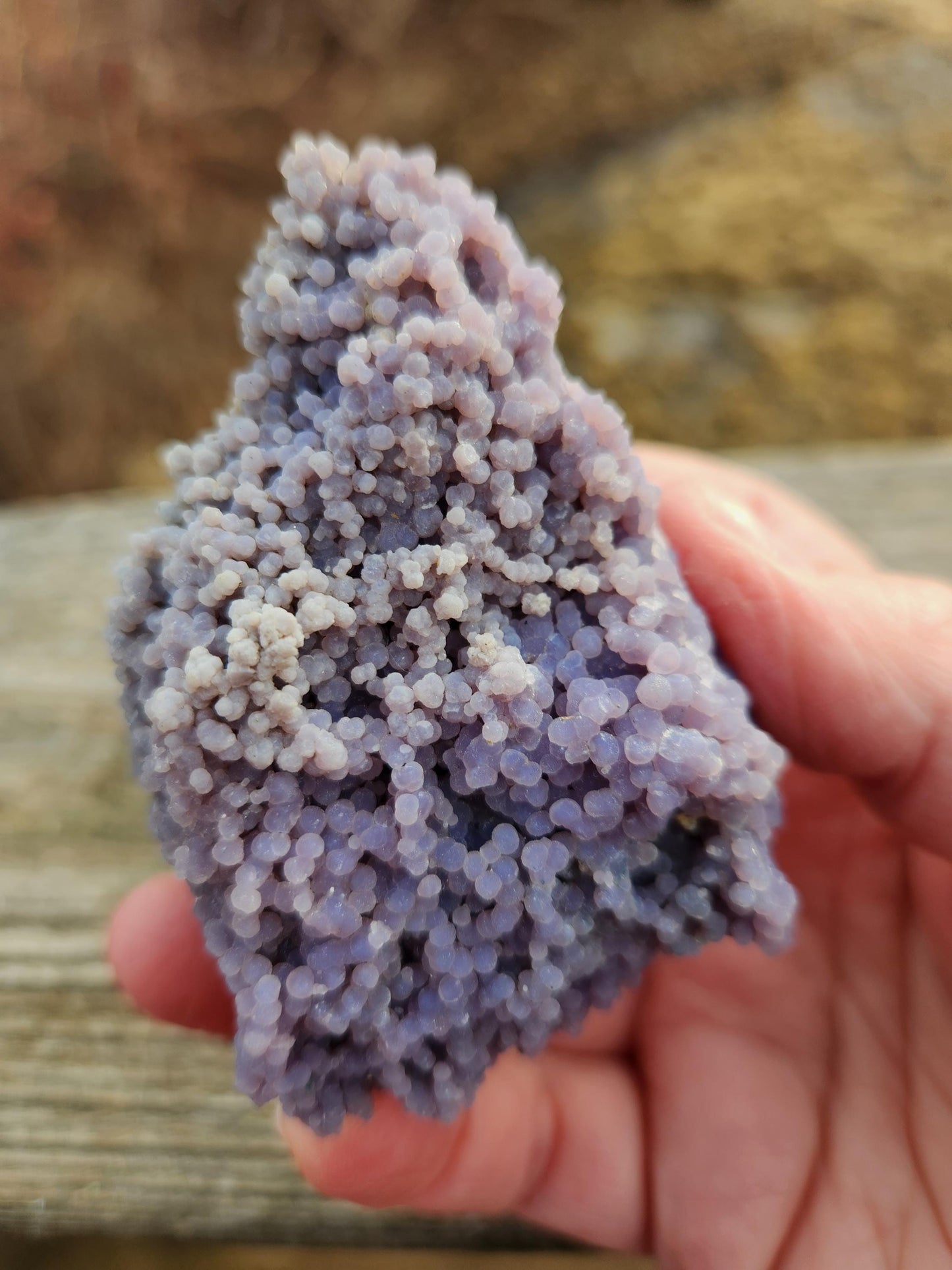 Rare Grape Agate Crystal Specimen: Purple Chalcedony Rock