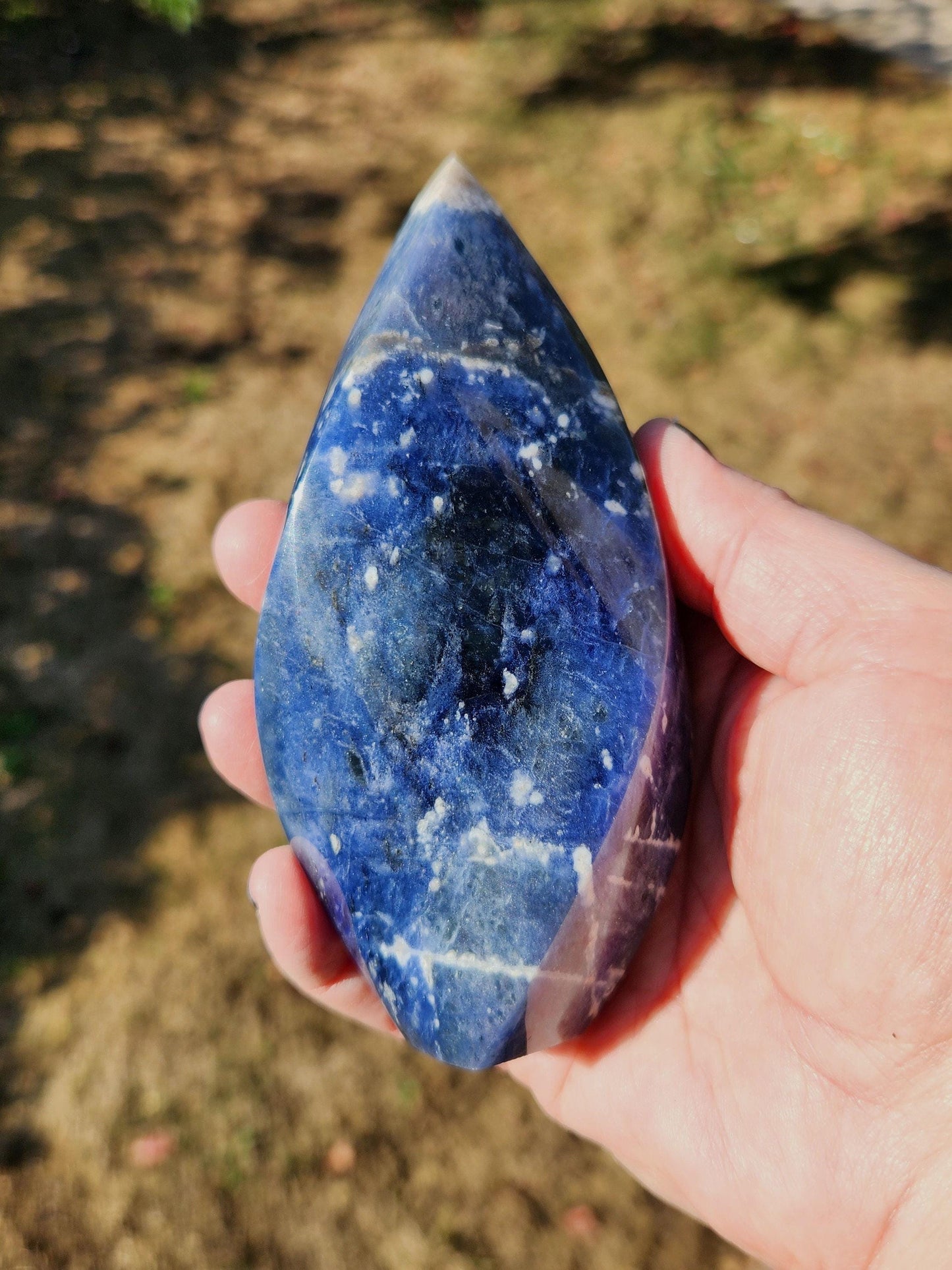 High Polished Sodalite Crystal Flame - Brazil