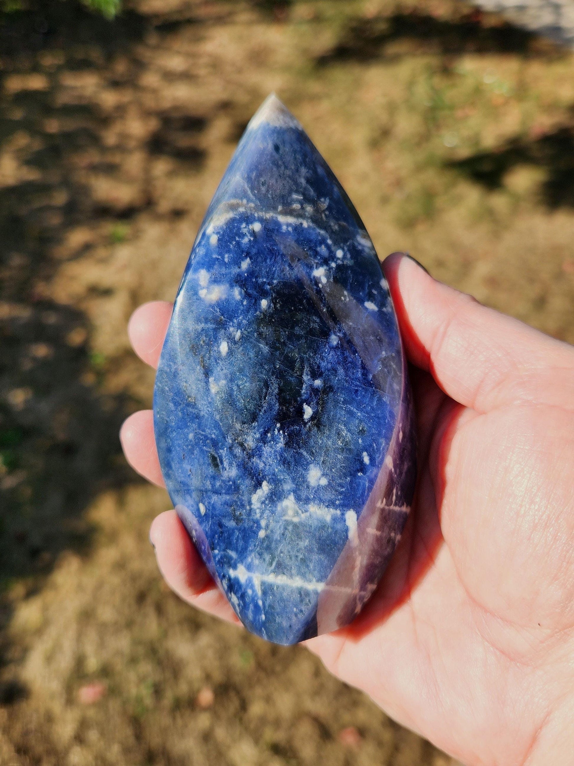 High Polished Sodalite Crystal Flame - Brazil
