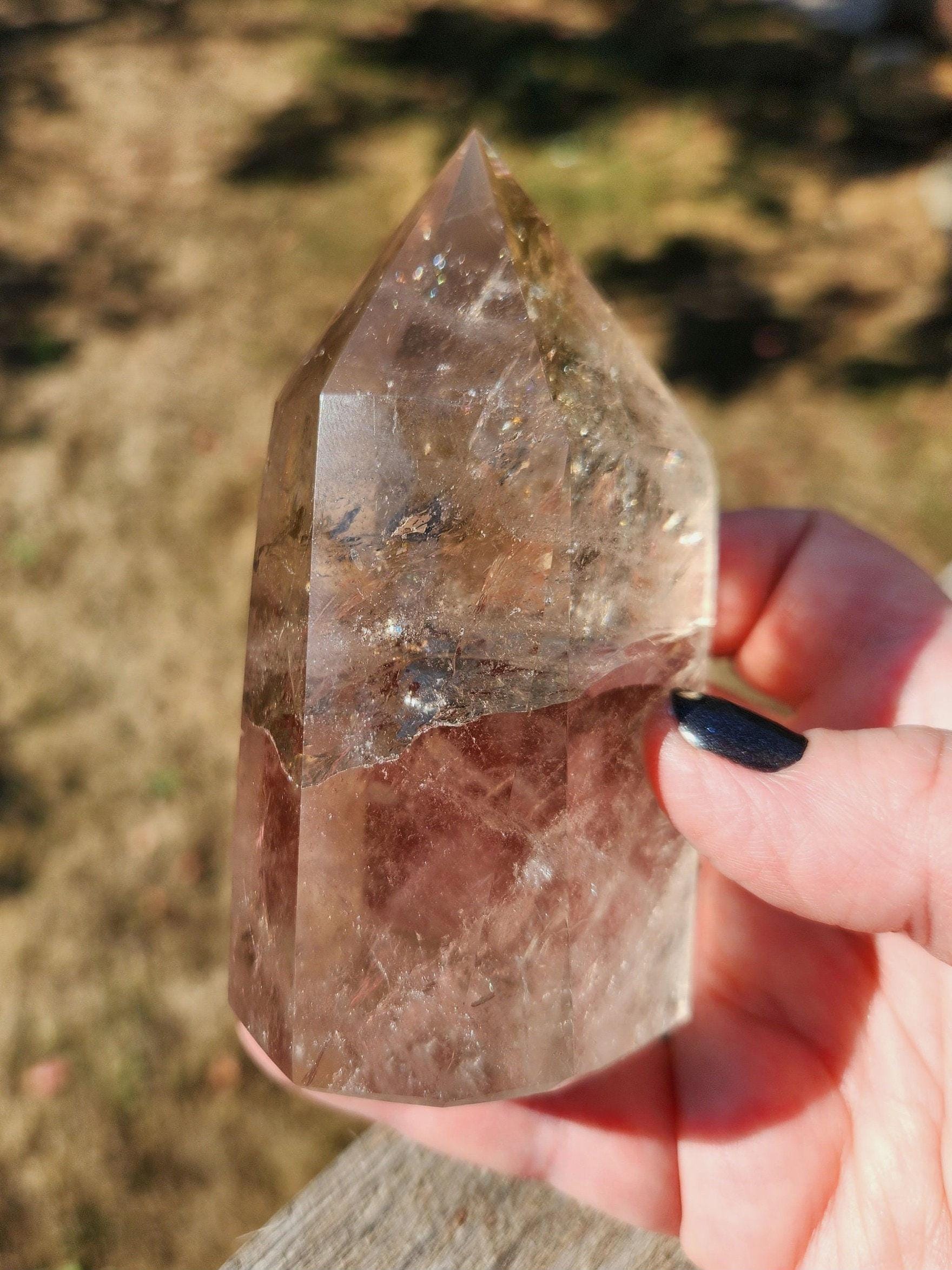 Sparkly Light Smoky Quartz Crystal Tower - Brazilian Origin