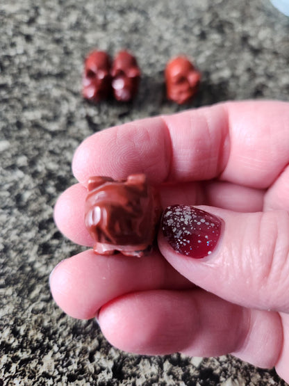 Mini Crystal Pig Figurine: Red Jasper or Dalmatian Jasper, One
