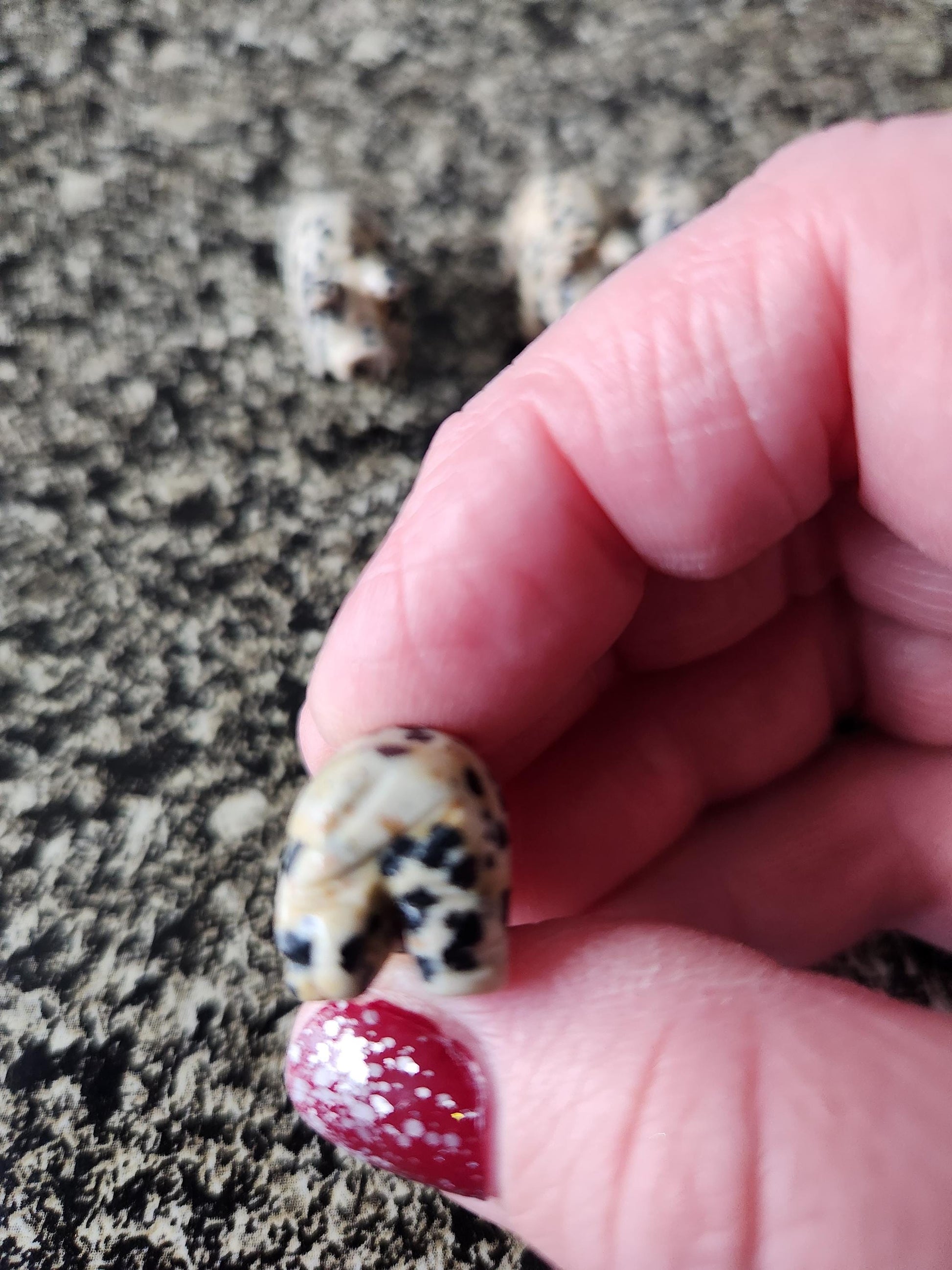 Mini Crystal Pig Figurine: Red Jasper or Dalmatian Jasper, One