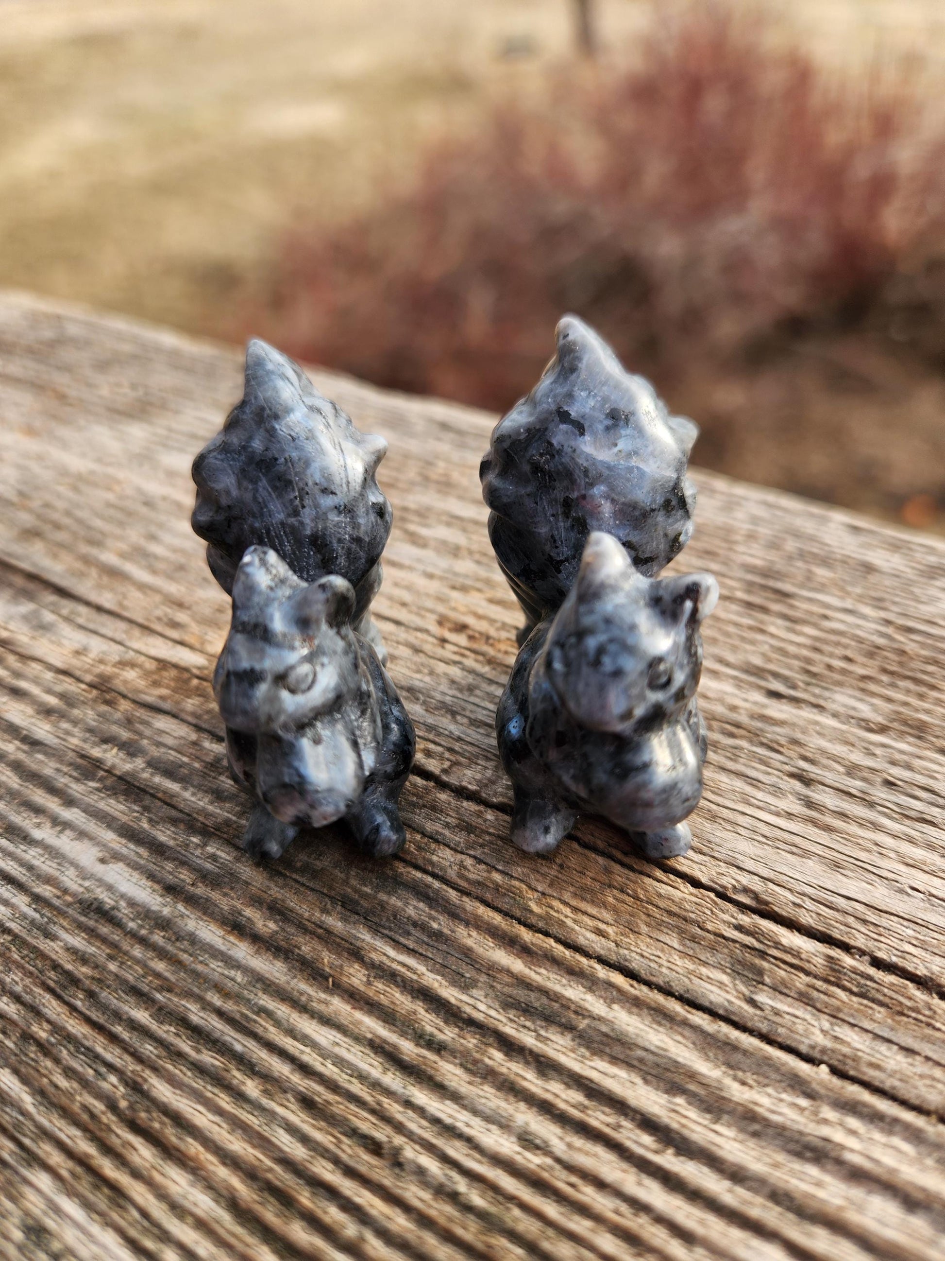 Labradorite Carved Squirrel: Natural Crystal Figurine, 1 Squirrel