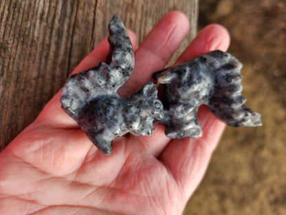 Labradorite Carved Squirrel: Natural Crystal Figurine, 1 Squirrel