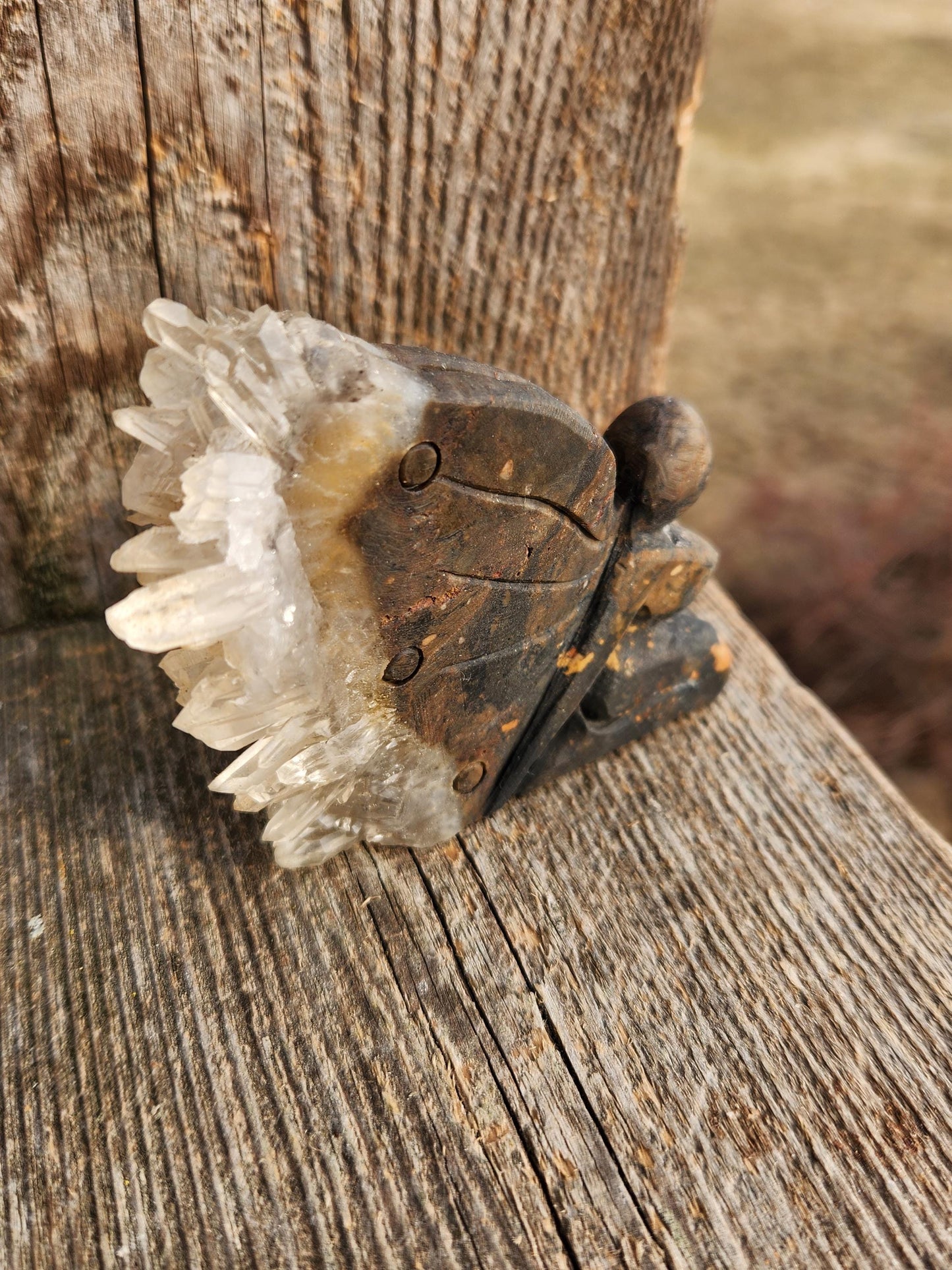Super Unique Clear Quartz with Matrix Angel Or Fairy Carving Natural Stone Crystal