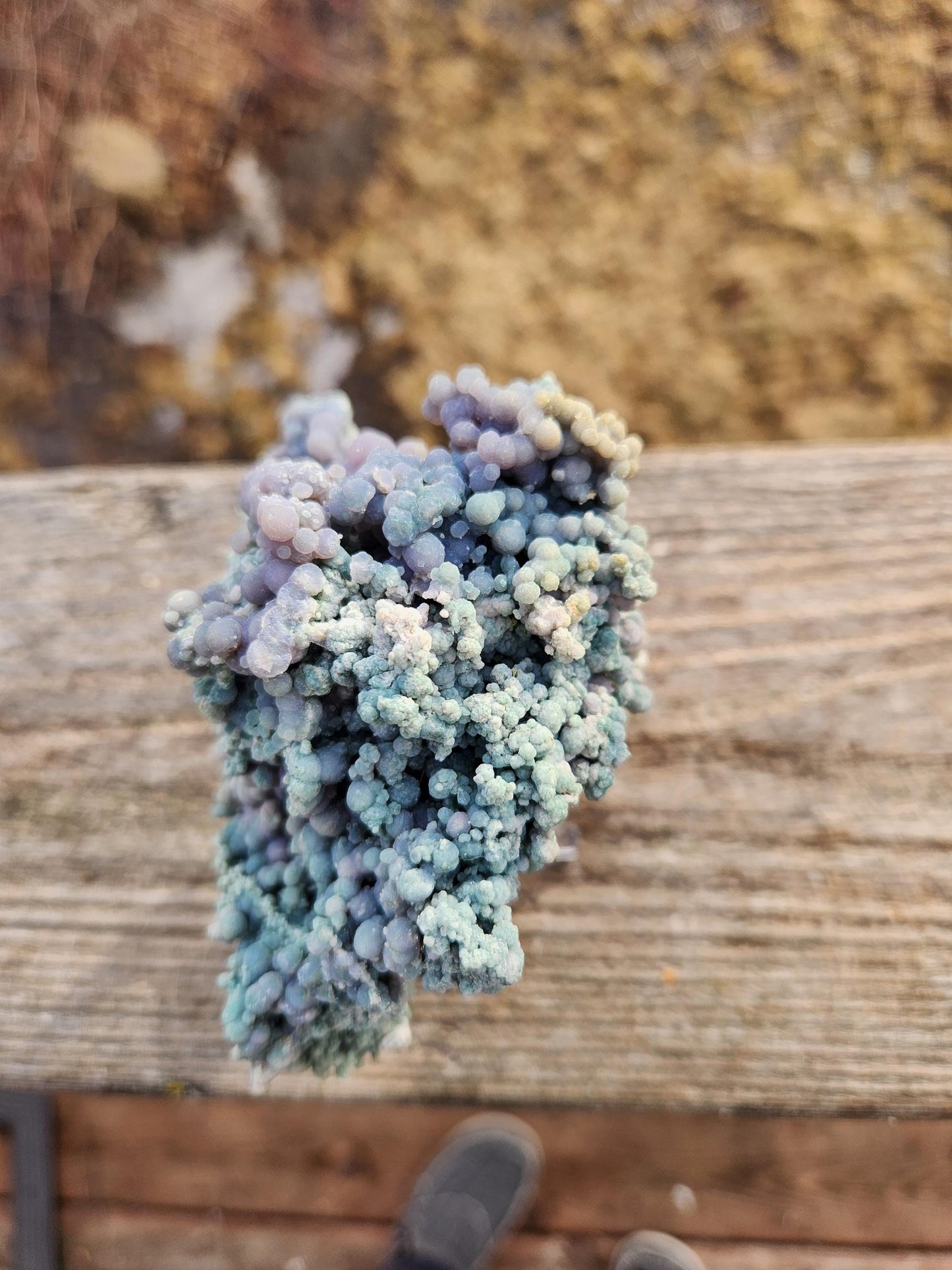 Rare Grape Agate Crystal Specimen: Bi-Color Purple & Green Chalcedony