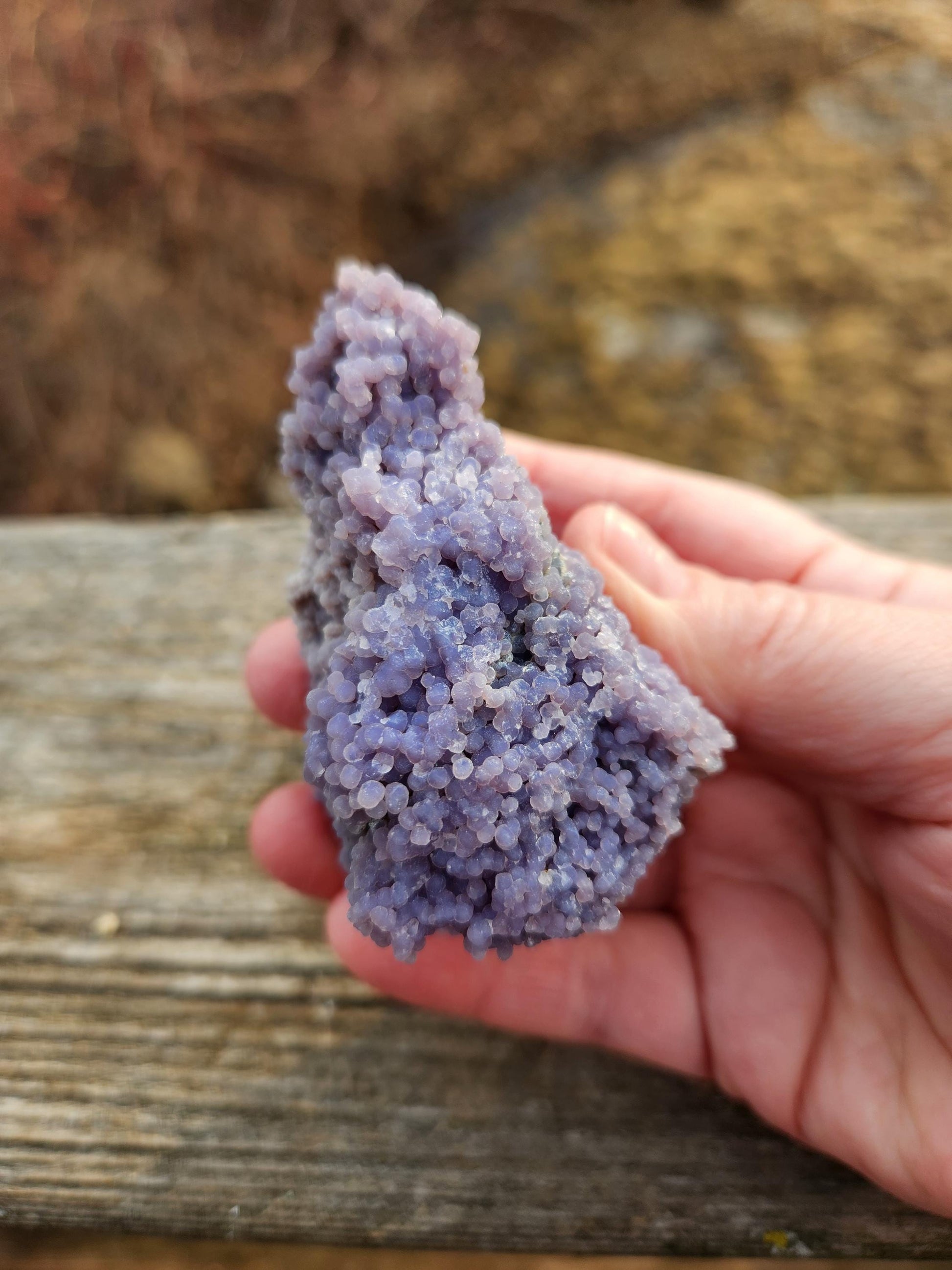Rare Grape Agate Crystal Specimen: Purple Chalcedony Rock