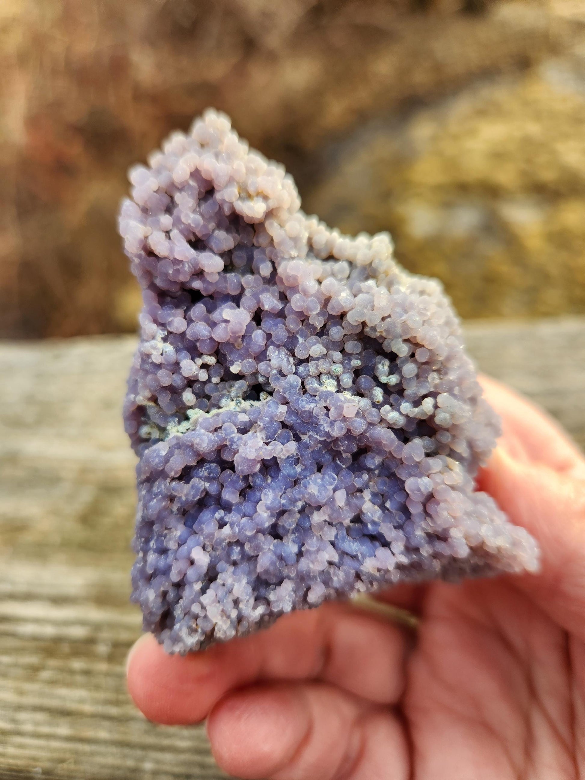 Rare Grape Agate Crystal Specimen: Purple Chalcedony Rock