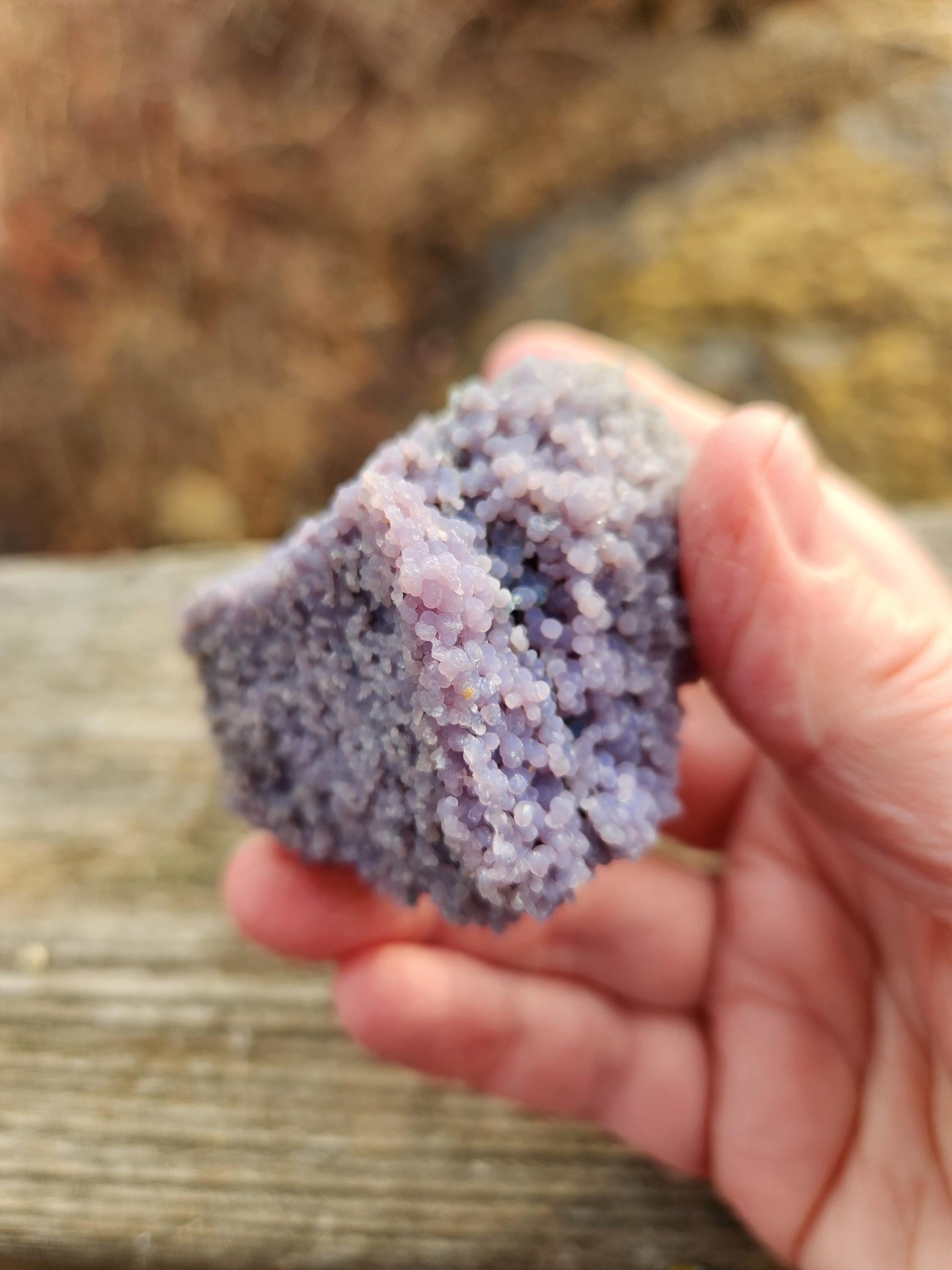Rare Grape Agate Crystal Specimen: Purple Chalcedony Rock