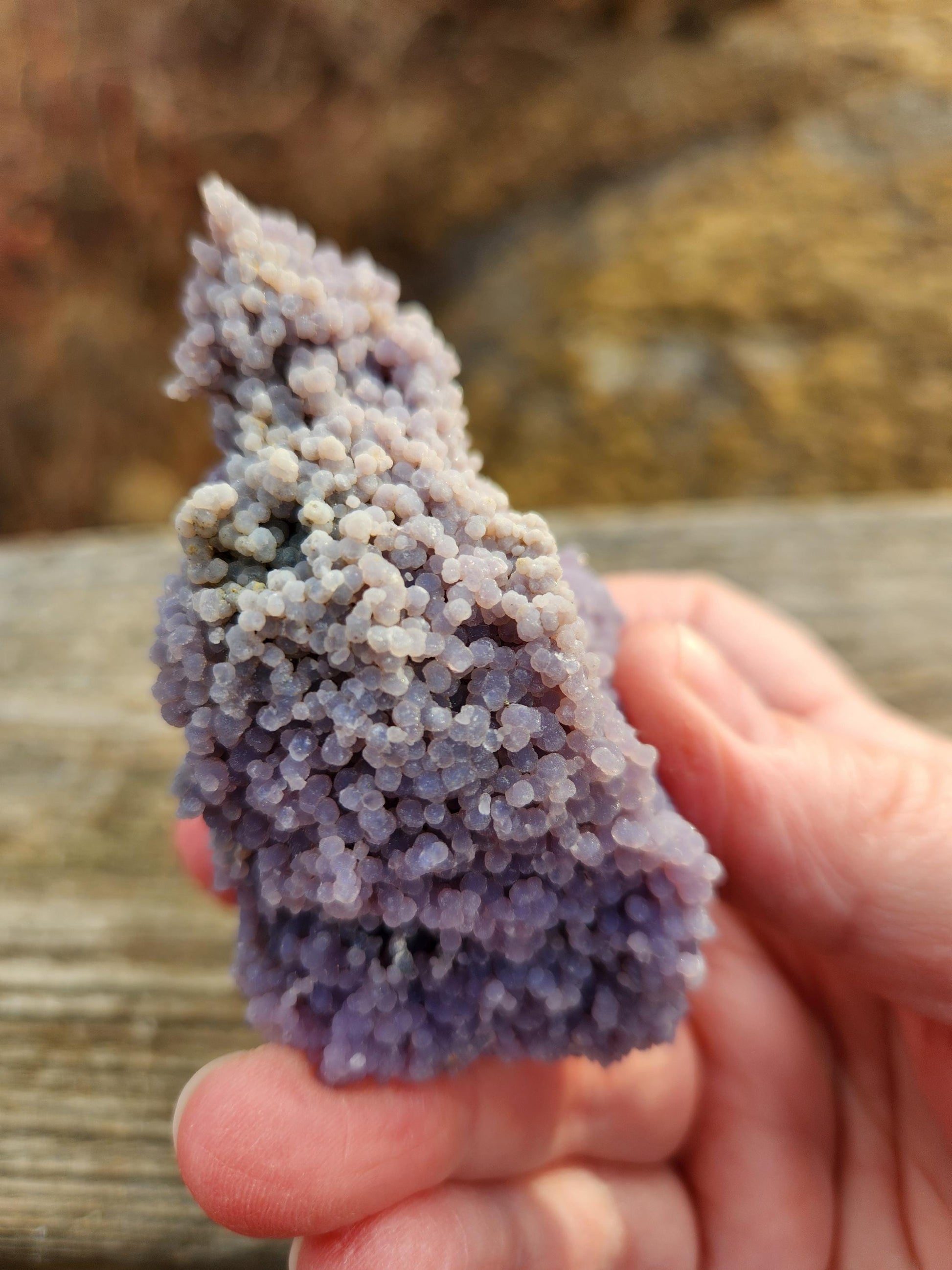 Rare Grape Agate Crystal Specimen: Purple Chalcedony Rock
