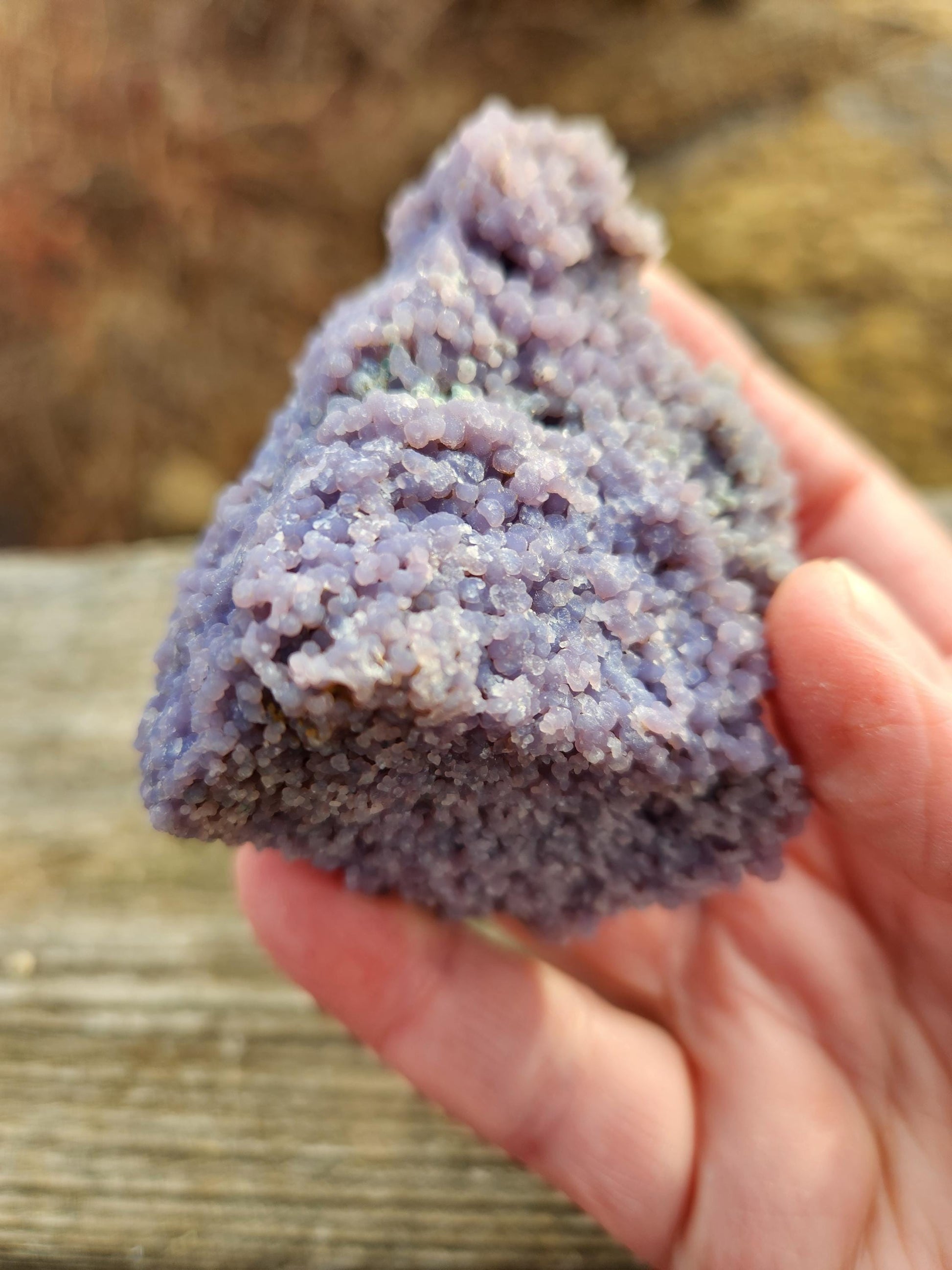 Rare Grape Agate Crystal Specimen: Purple Chalcedony Rock