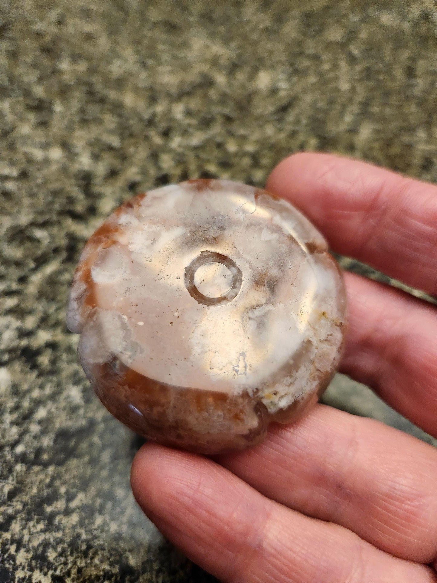 Flower Agate Crystal Carved Rose Bud: Pink, Red, and White Plumes