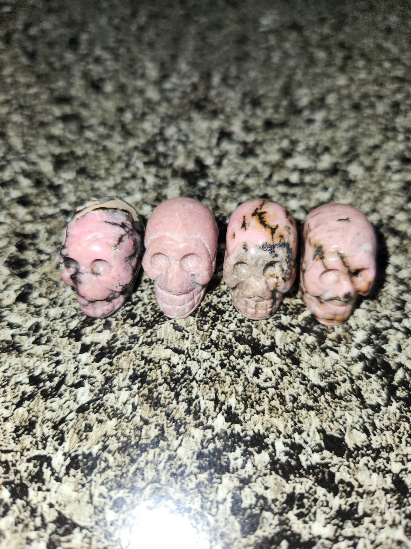 Unique Tiny Rhodonite Skull Crystal, 1 Mini Skull
