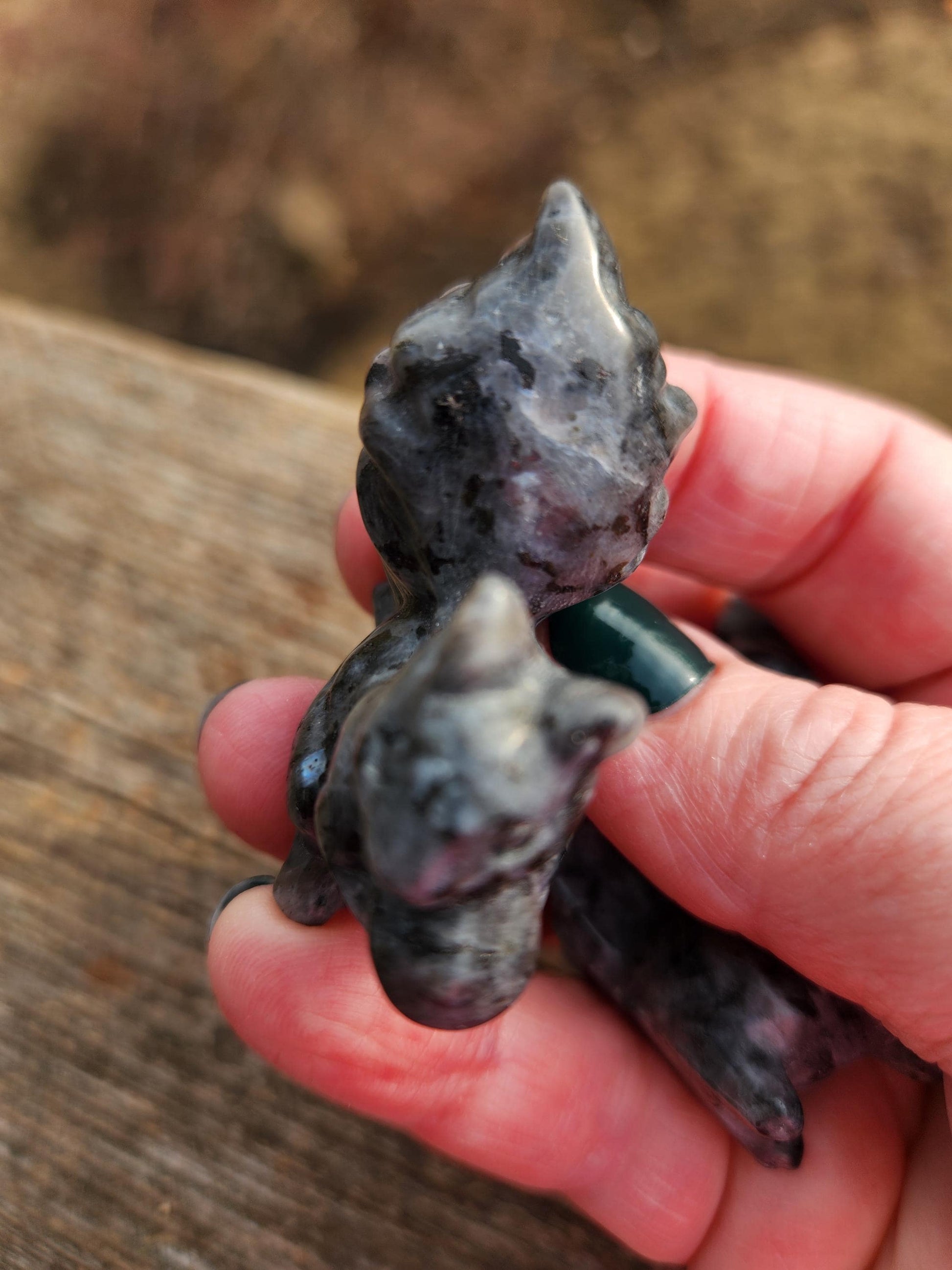 Labradorite Carved Squirrel: Natural Crystal Figurine, 1 Squirrel