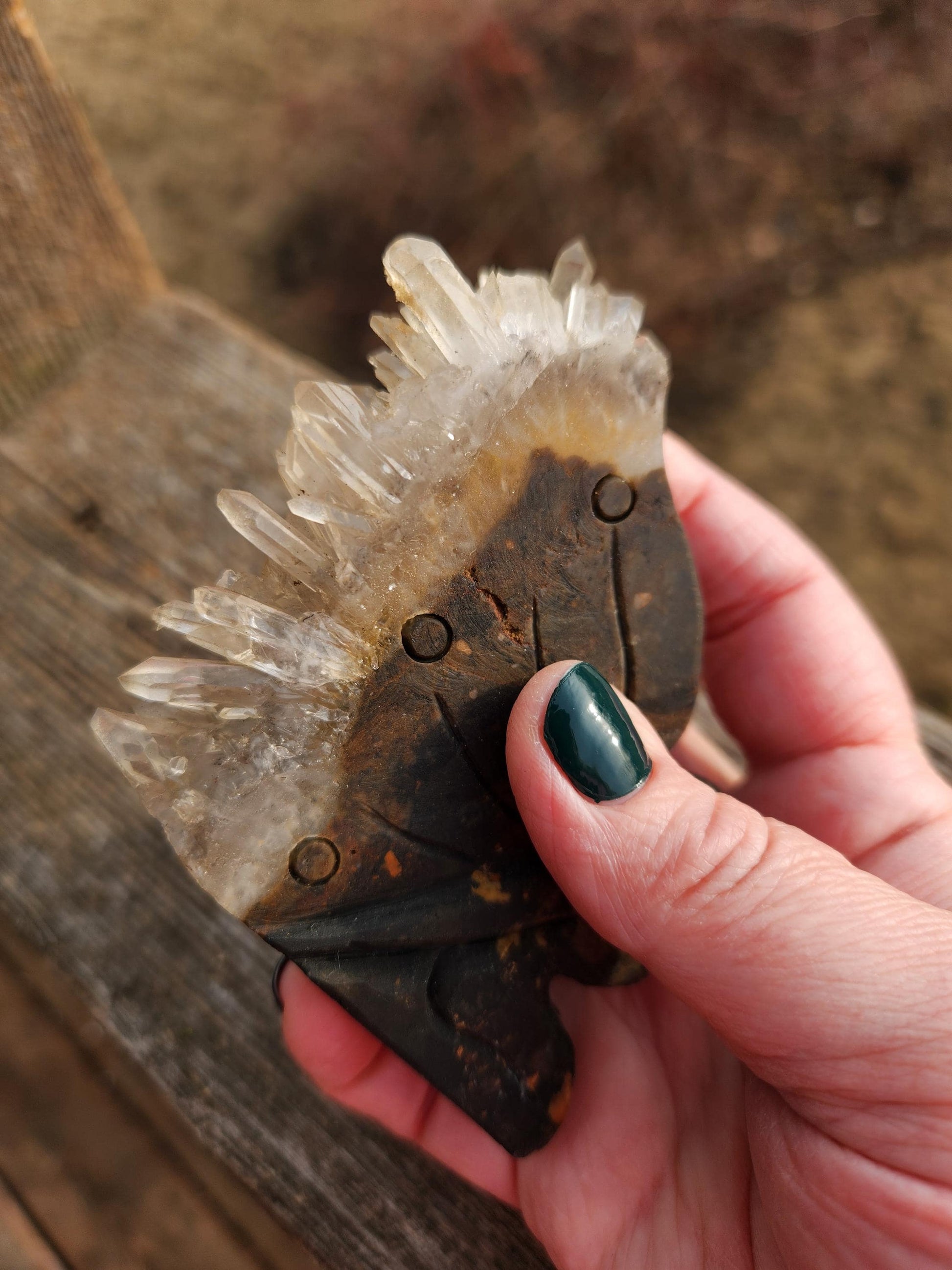 Super Unique Clear Quartz with Matrix Angel Or Fairy Carving Natural Stone Crystal