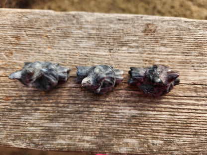 Unique Fox on a Log Mini Figure Crystal, Garnet Or Labradorite, 1 Fox