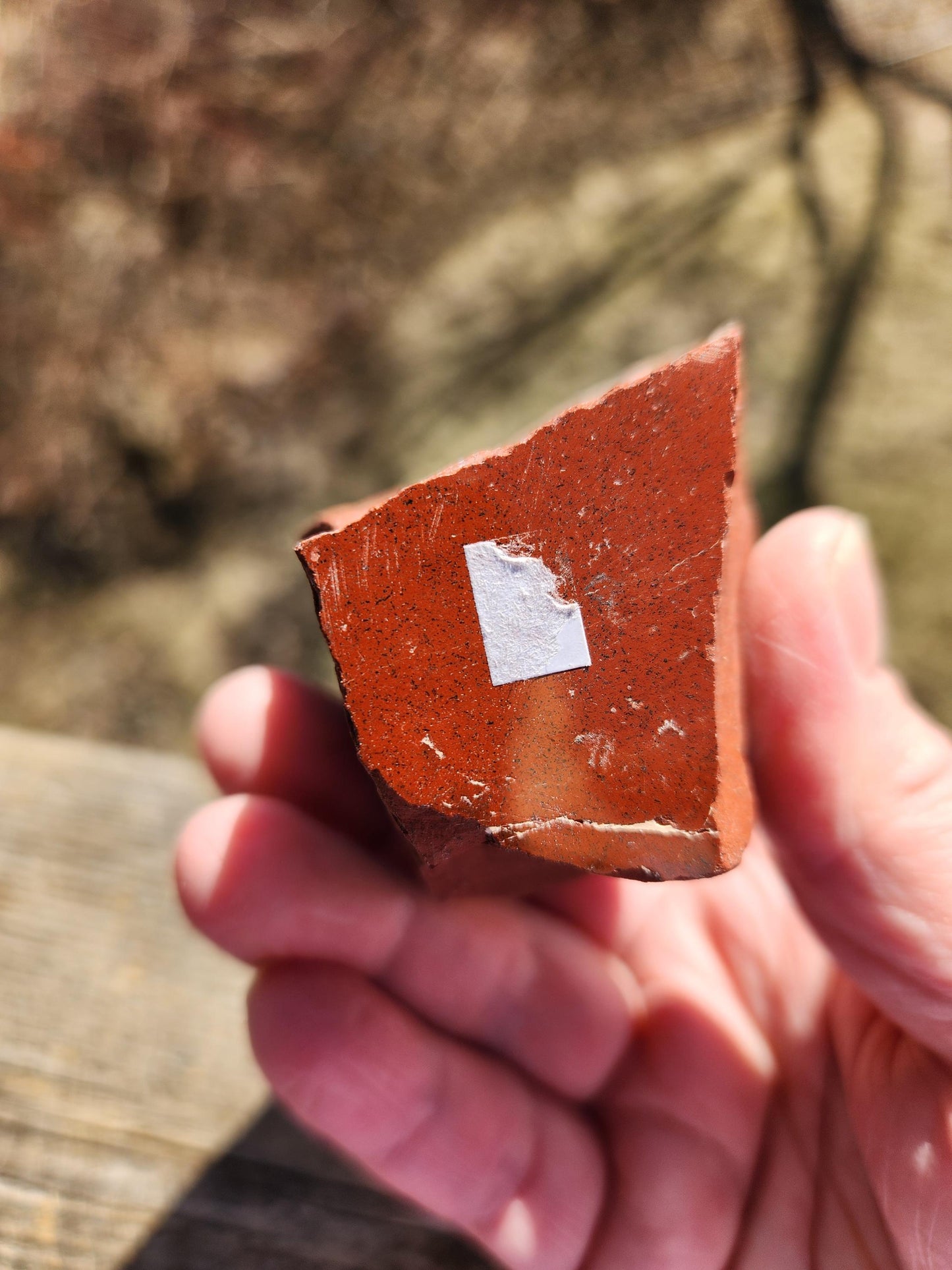 AAA Red Jasper Point: Polished Top, Natural Sides