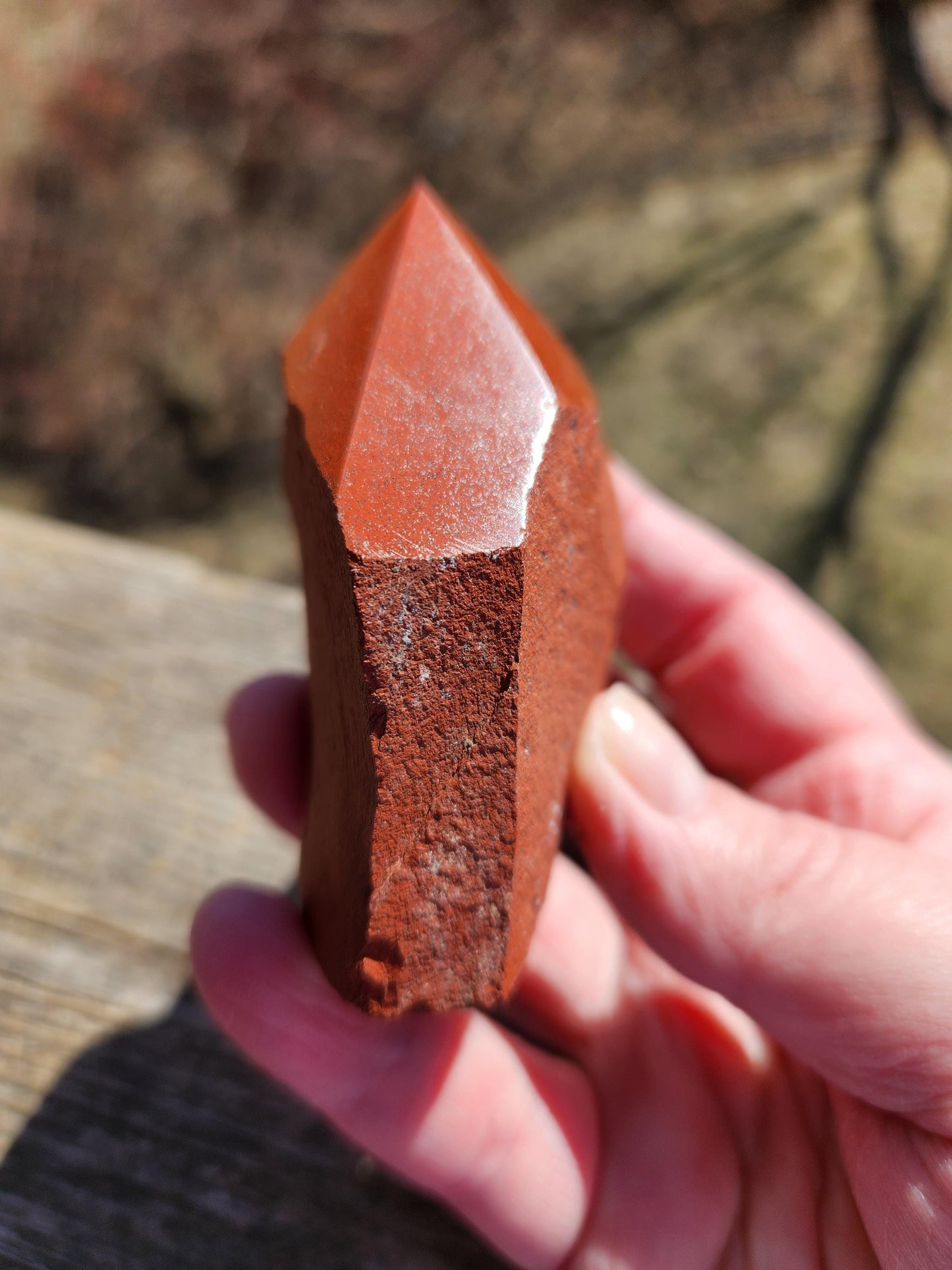 AAA Red Jasper Point: Top Polished Crystal, Root Chakra Stone