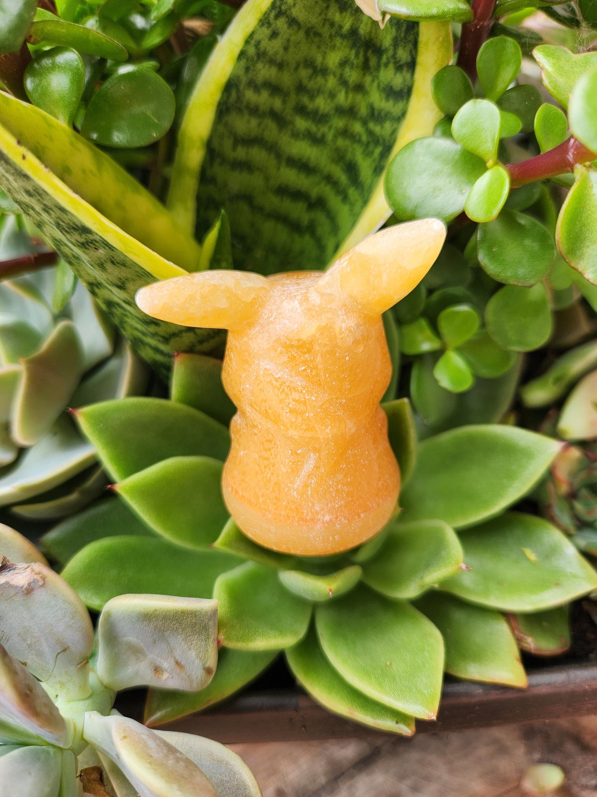 Super Cute Yellow Calcite Pikachu Natural Stone Crystal, Pokémon, Gift