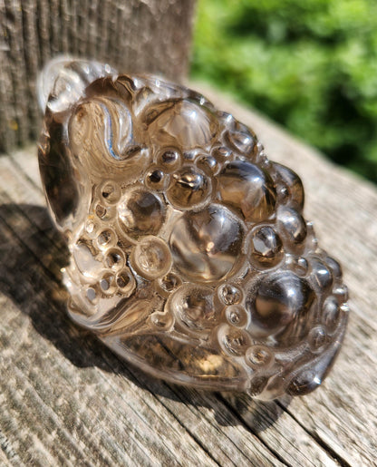 Smoky Quartz Money Toad: AAA Crystal Carving, All Natural, Very Clear