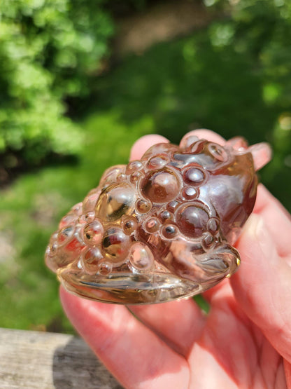 Smoky Quartz Money Toad: AAA Crystal Carving, All Natural, Very Clear