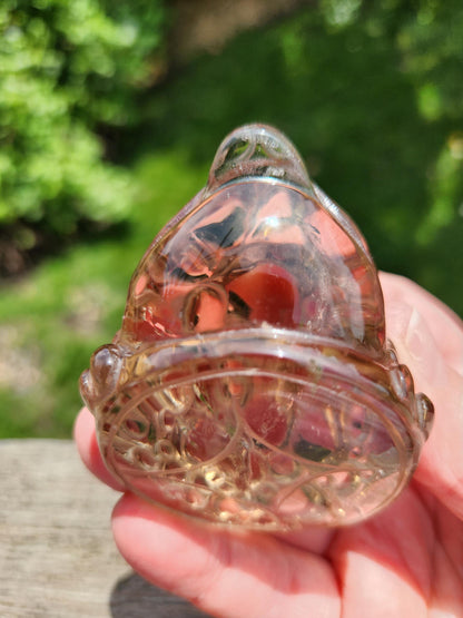 Smoky Quartz Money Toad: AAA Crystal Carving, All Natural, Very Clear