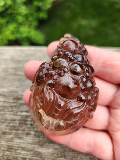 Smoky Quartz Money Toad: AAA Crystal Carving