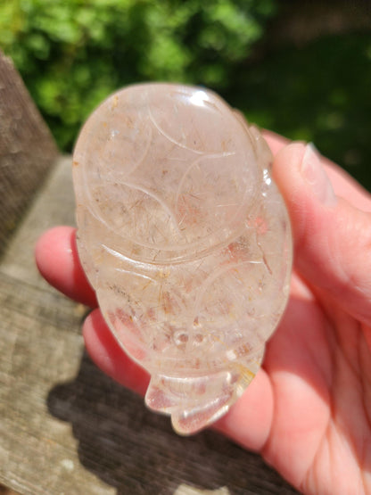Golden Healer Quartz AAA Money Toad with Rutile: Master Carved Crystal, Large