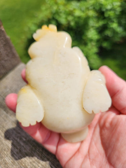 AAA Yellow Aventurine Crystal Money Toad: Master Carved, Extra Large