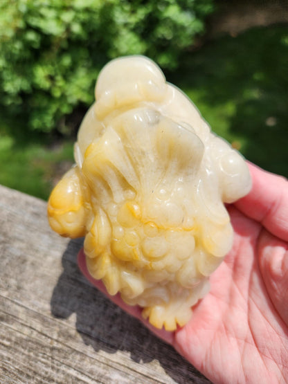 AAA Yellow Aventurine Crystal Money Toad: Master Carved, Extra Large