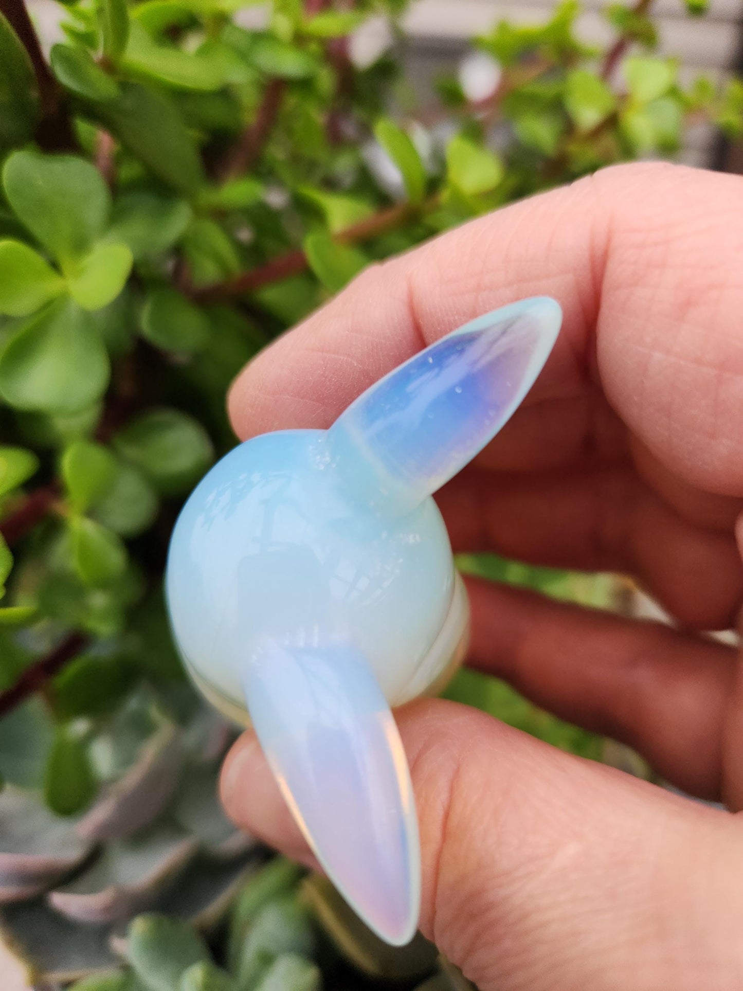 Opalite Pikachu Figurine: High Polish Crystal Carving