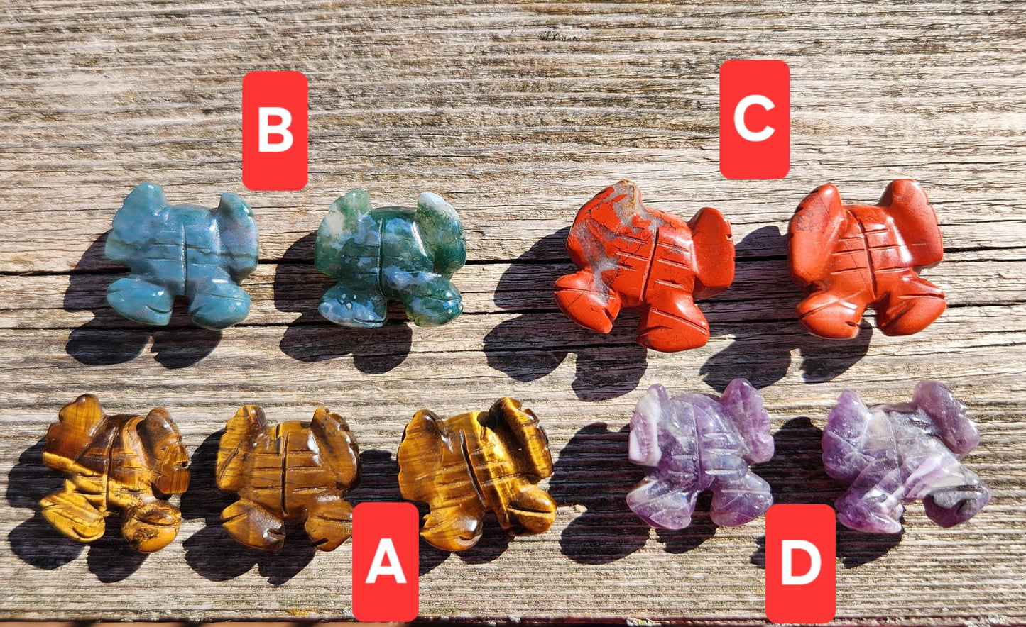 Mini Crystal Crab: Tiger Eye, Jasper, Agate, or Amethyst, One