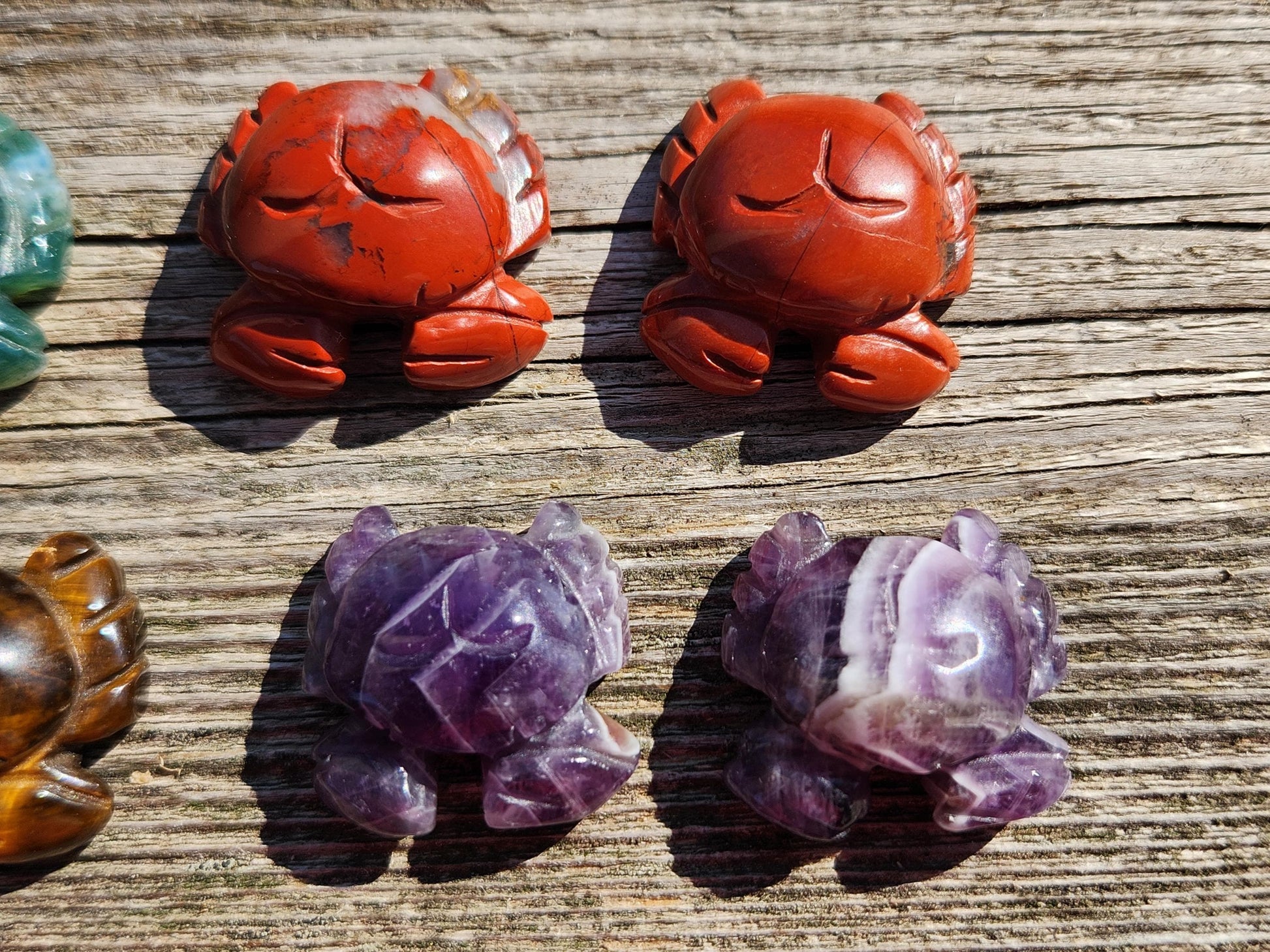 Mini Crystal Crab: Tiger Eye, Jasper, Agate, or Amethyst, One