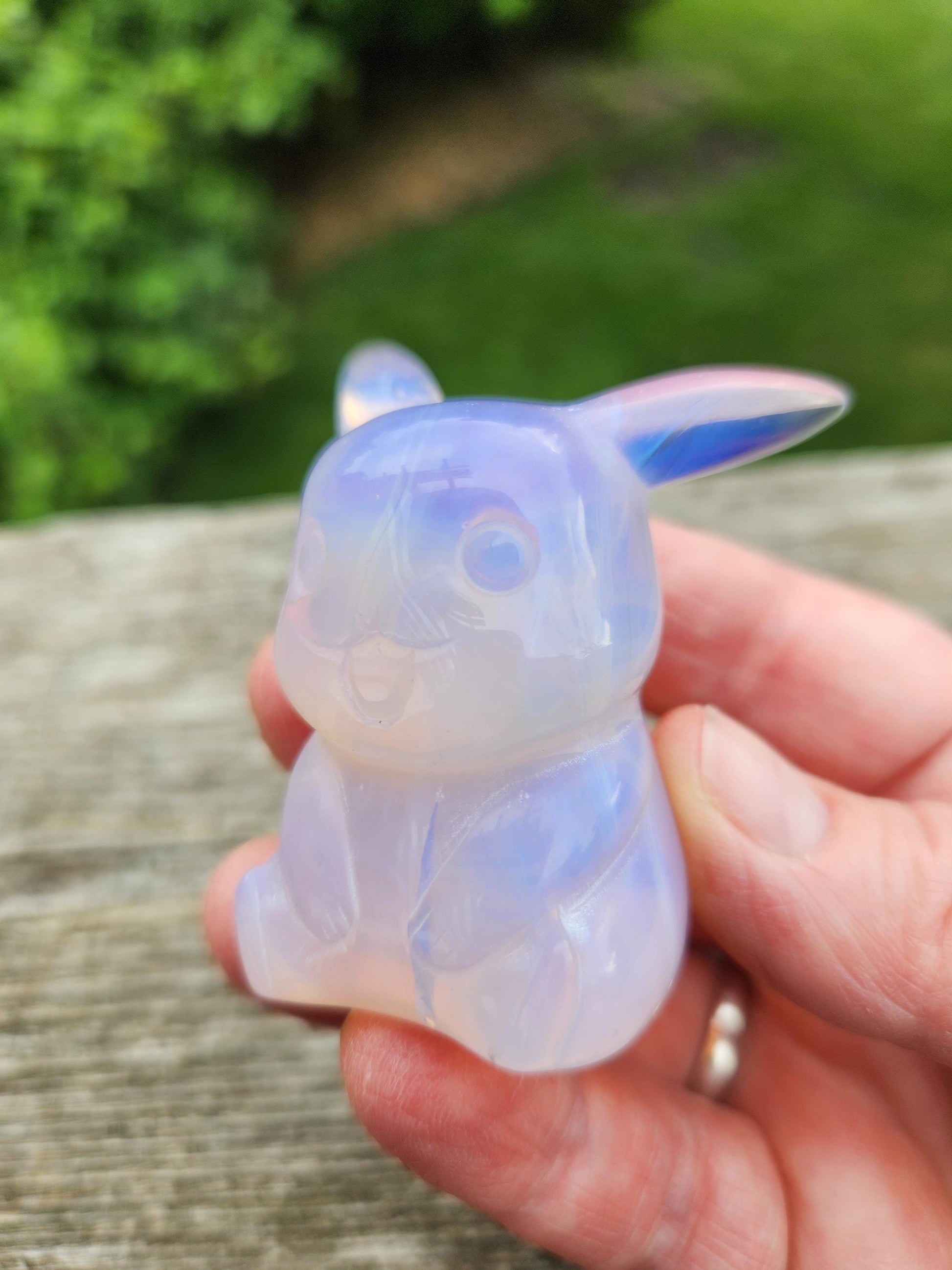 Super Cute Pink Opalite Pikachu with High Polish