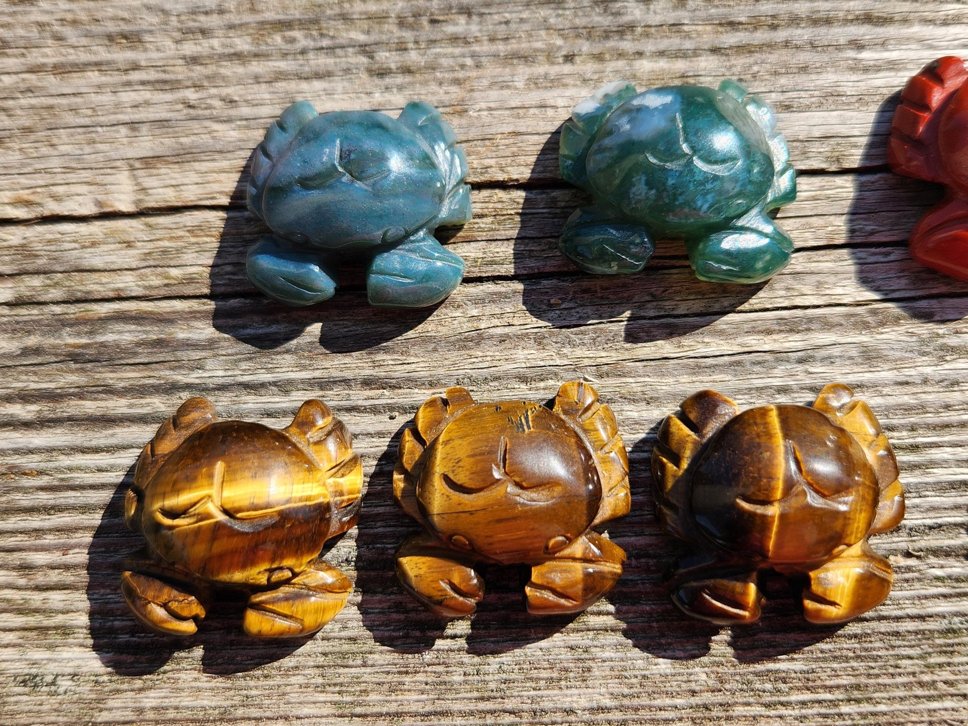 Mini Crystal Crab: Tiger Eye, Jasper, Agate, or Amethyst, One