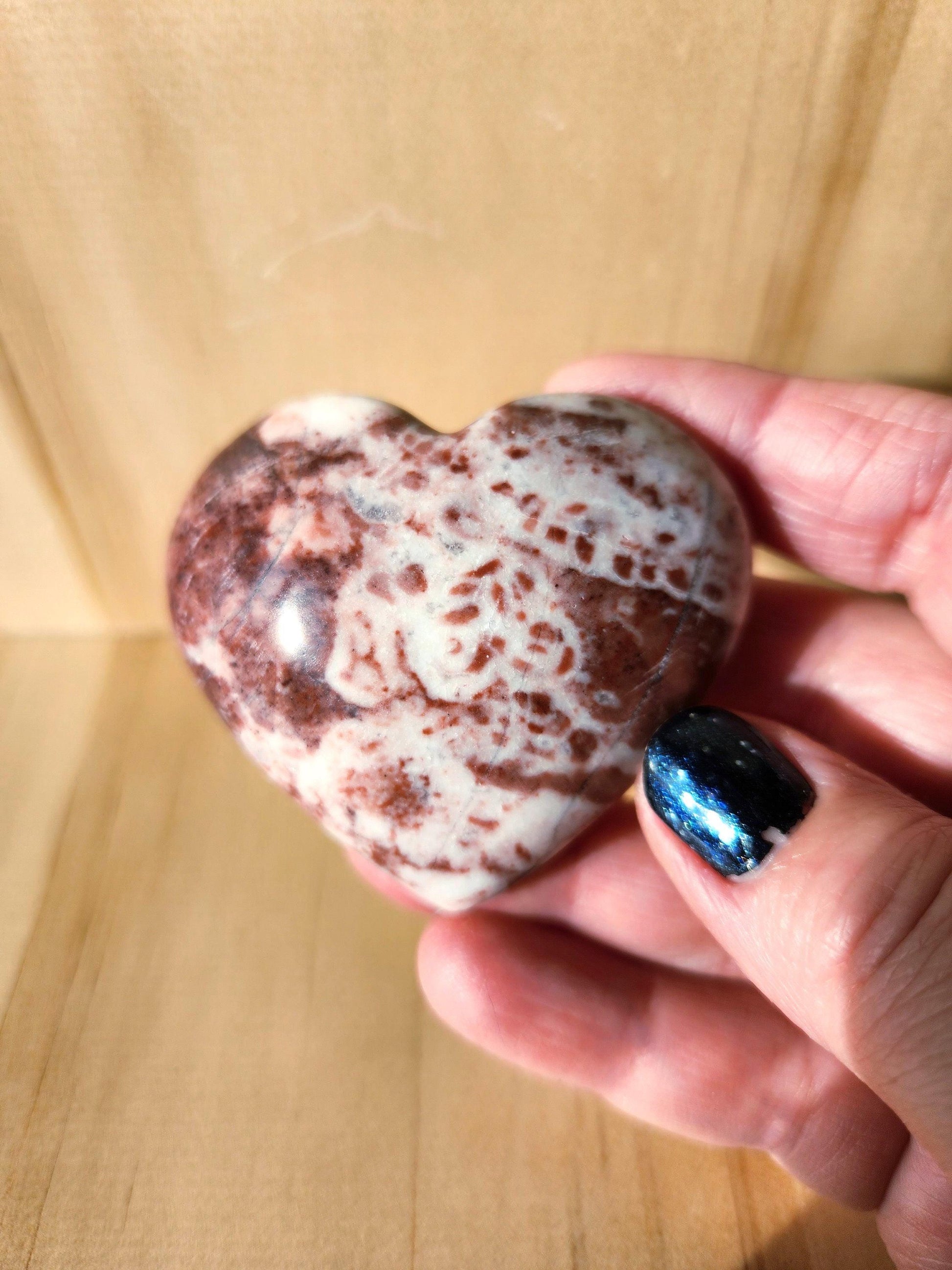 Strawberry Onyx Crystal Heart: Buttery Polish