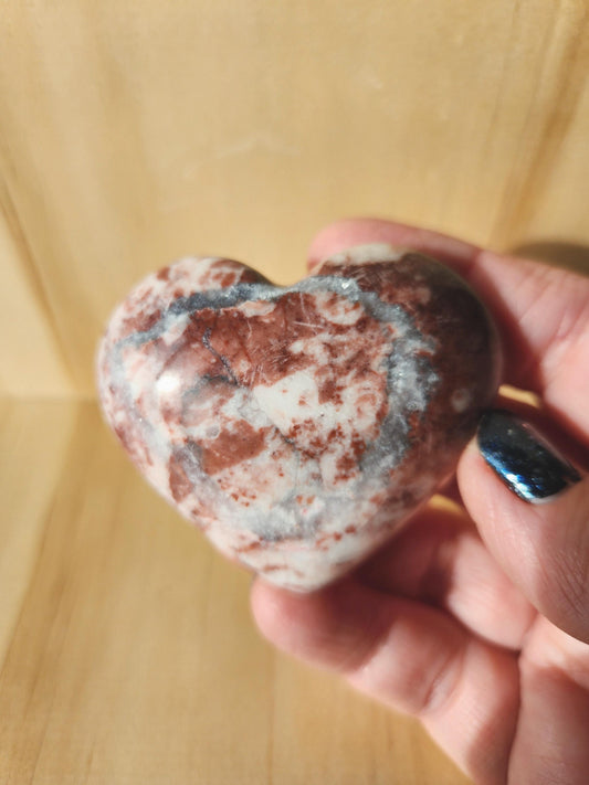 Strawberry Onyx Crystal Heart: Buttery Polish