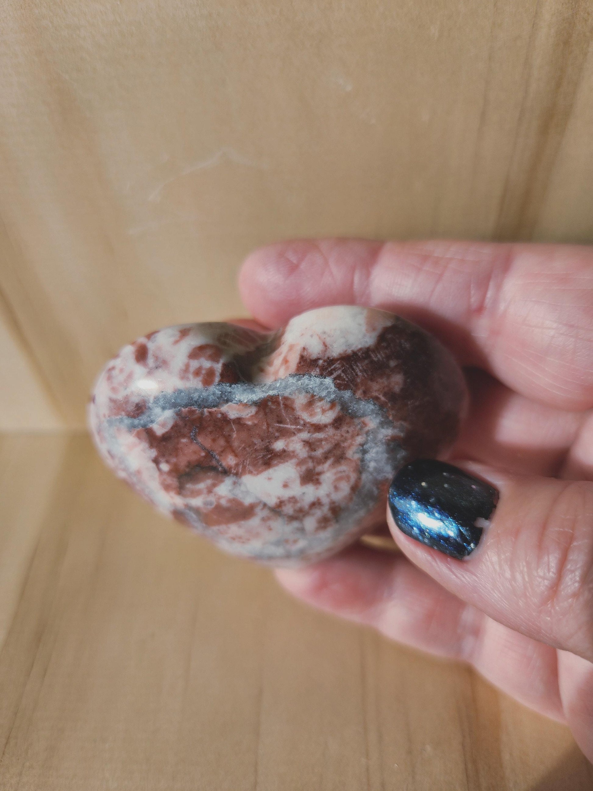 Strawberry Onyx Crystal Heart: Buttery Polish