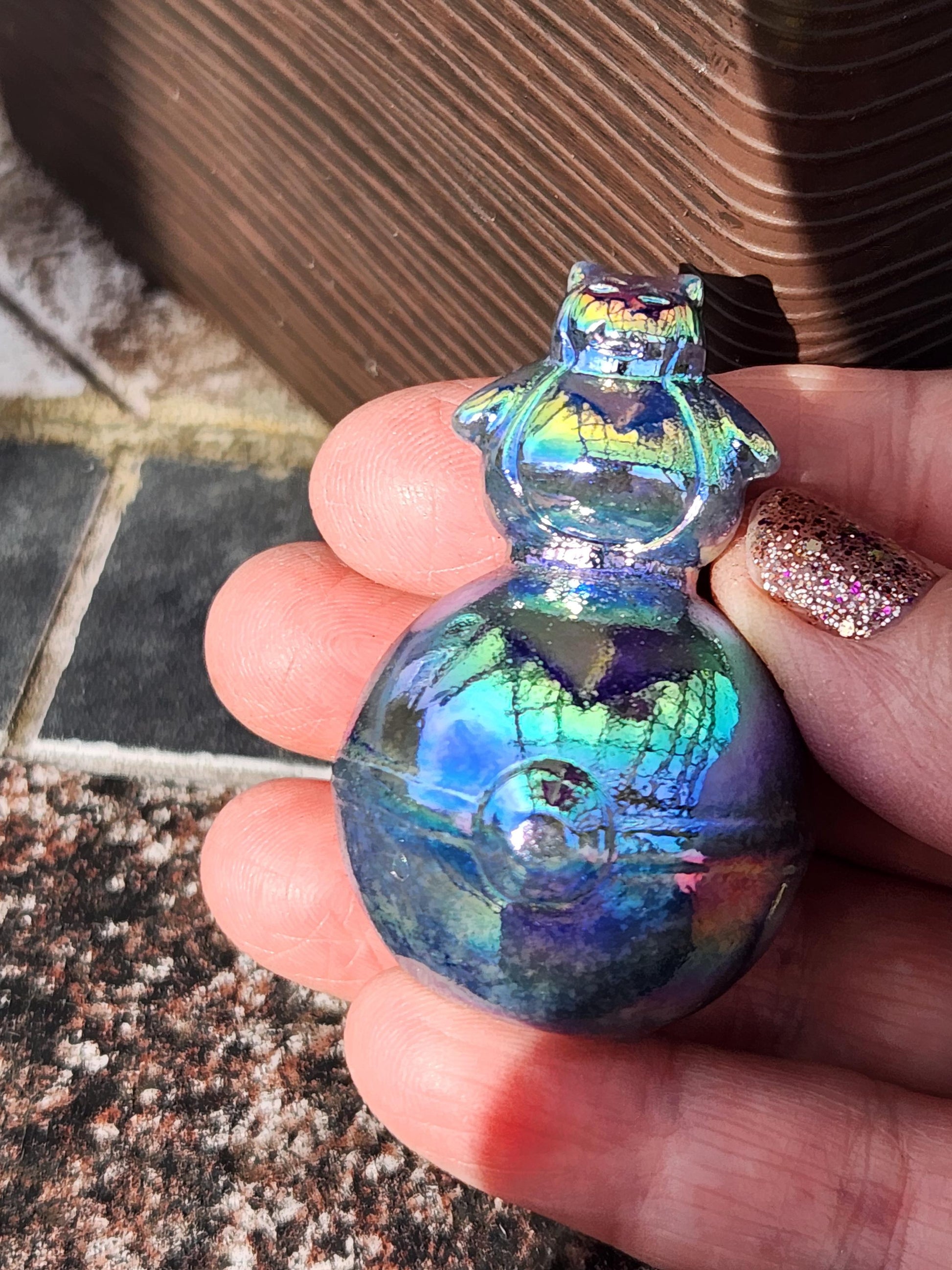 Super Cute Aura Snorlax On Poke Ball Natural Stone Crystal, Pokémon, Gift
