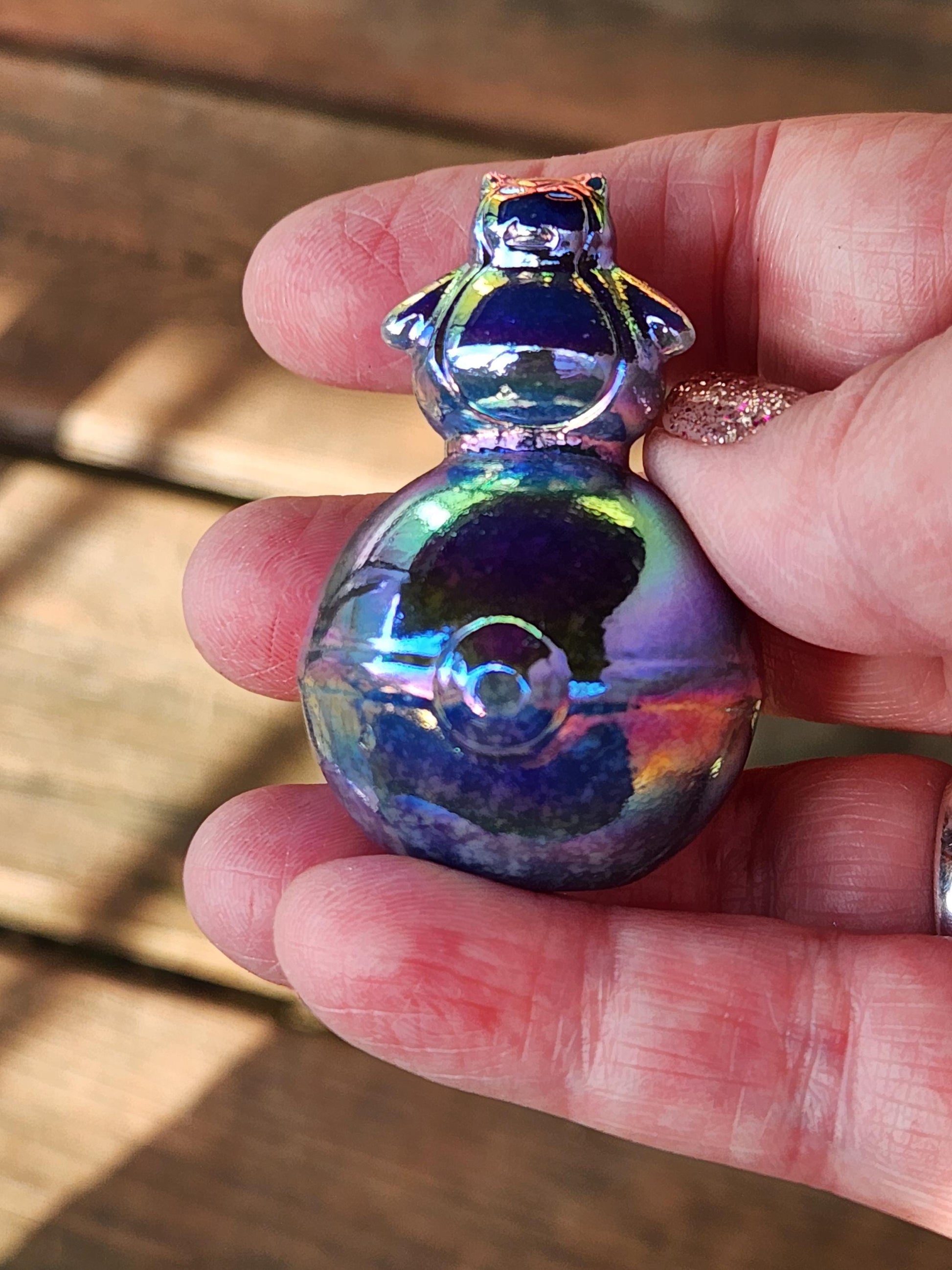 Super Cute Aura Snorlax On Poke Ball Natural Stone Crystal, Pokémon, Gift