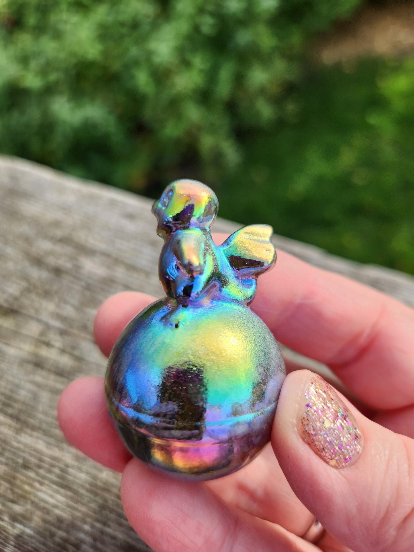 Super Cute Aura Charmander On Poke Ball Natural Stone Crystal, Pokémon, Gift