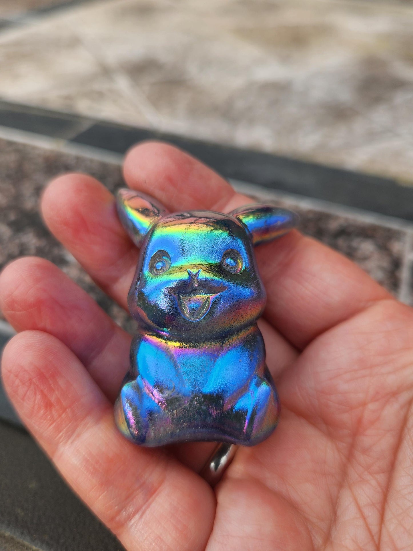 Super Cute Aura Pikachu Natural Stone Crystal, Pokémon, Gift