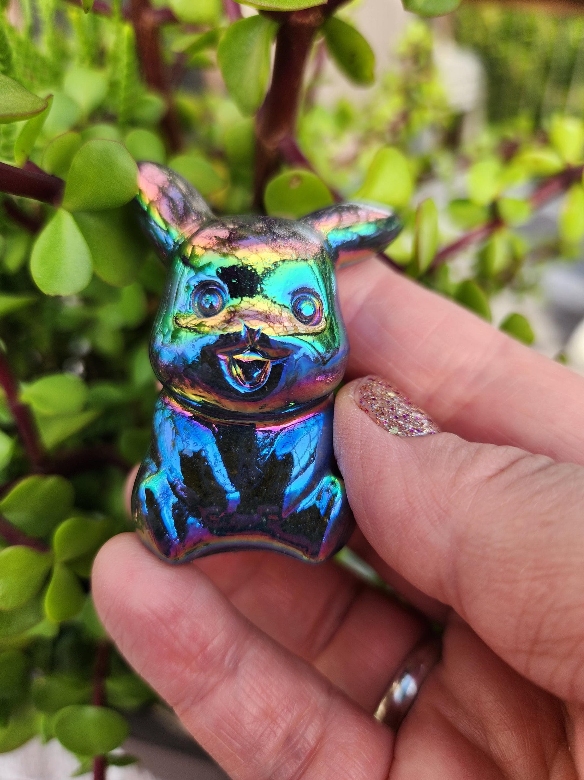 Super Cute Aura Pikachu Natural Stone Crystal, Pokémon, Gift