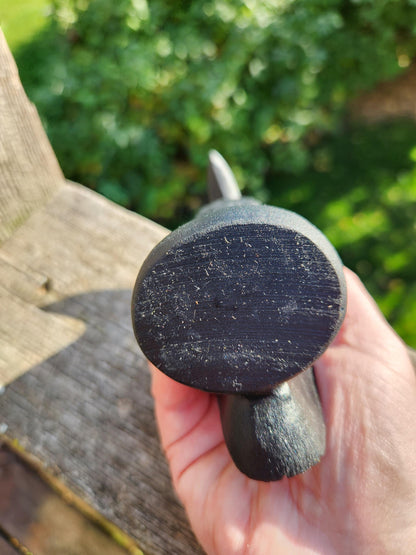 Carved Black Obsidian Raven: Natural Crystal, Crow, Large