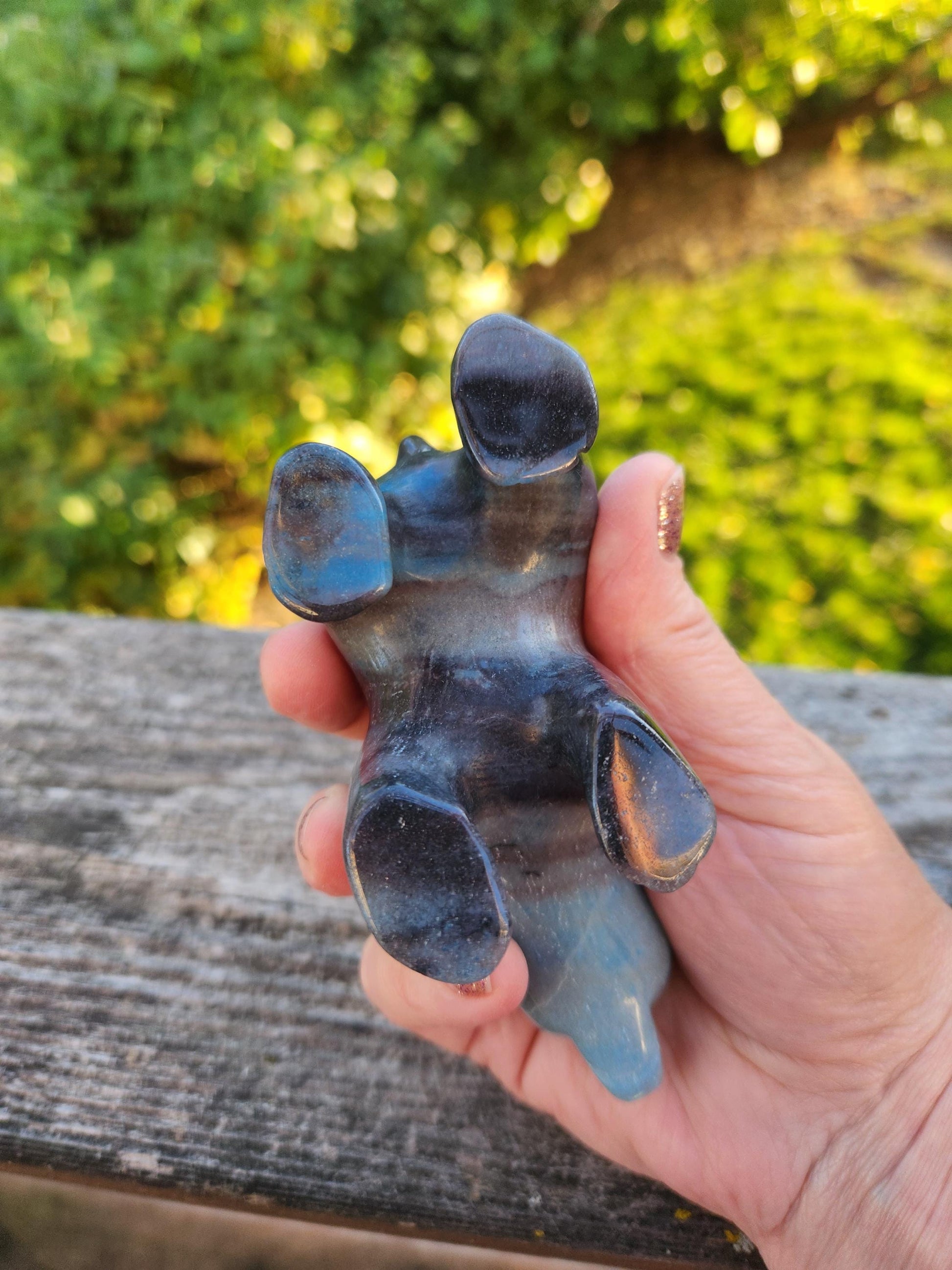 Trolleite Grizzly Bear Crystal Carving: High Polish Stone Animal