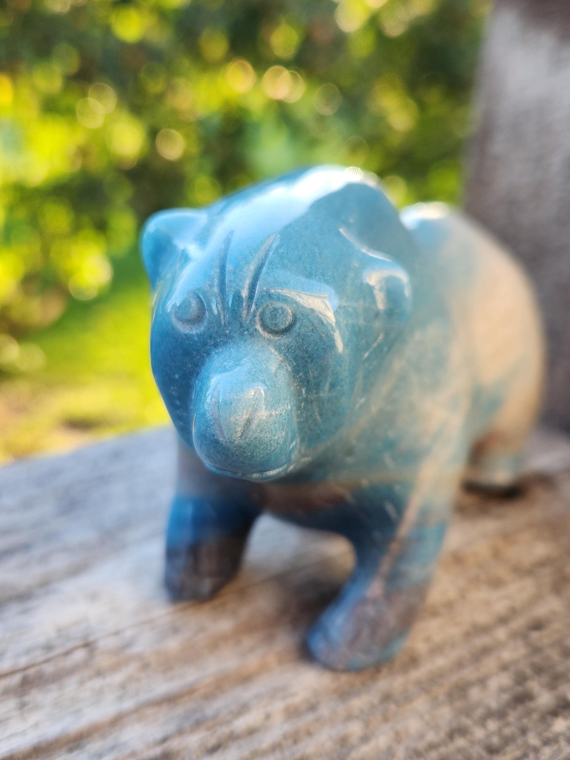 Trolleite Grizzly Bear Crystal Carving, High Polish Figurine