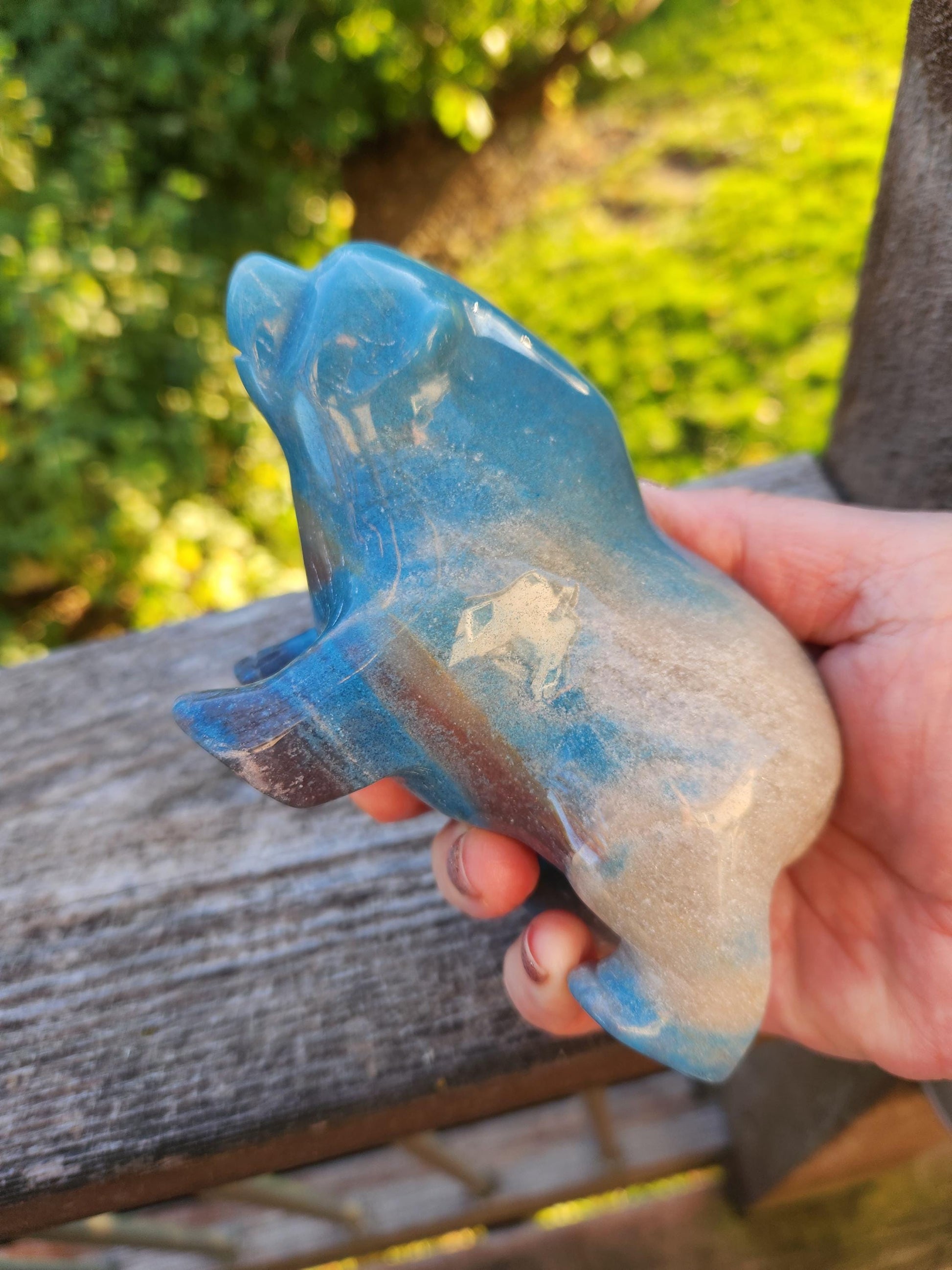 Trolleite Grizzly Bear Crystal Carving, High Polish Figurine